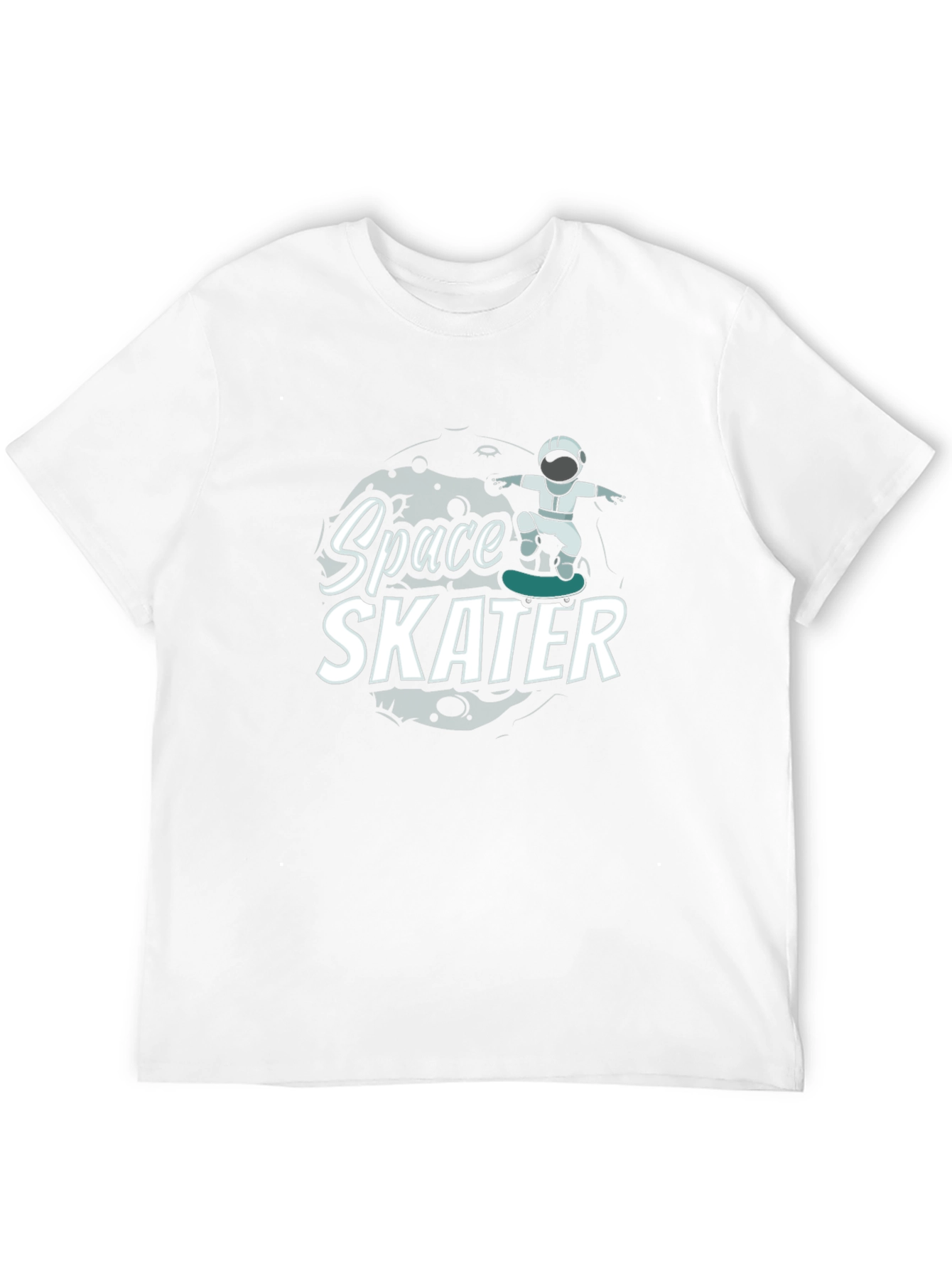 Space Skater Graphic T-Shirt Astronaut Skateboard Tee