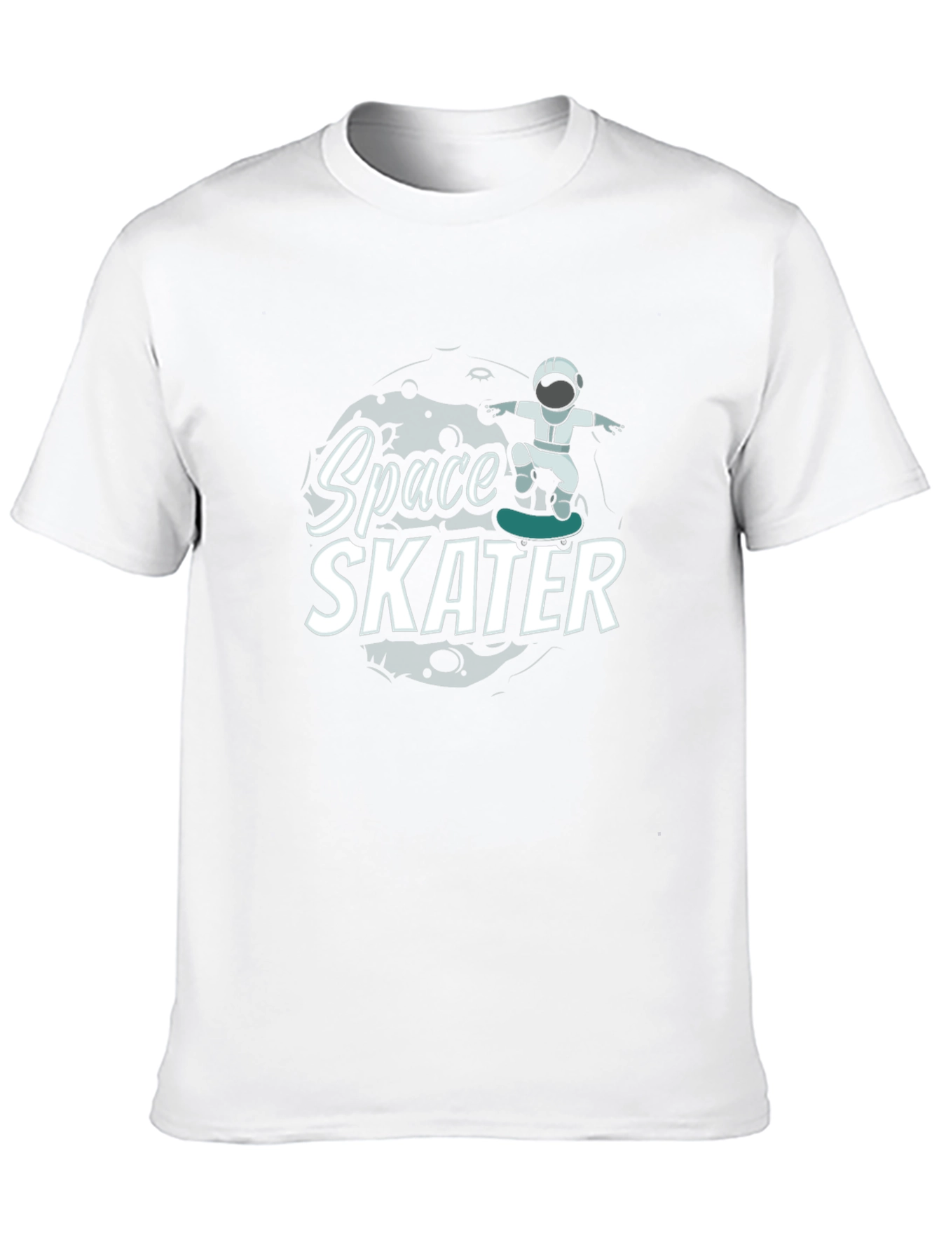 Space Skater Graphic T-Shirt Astronaut Skateboard Tee
