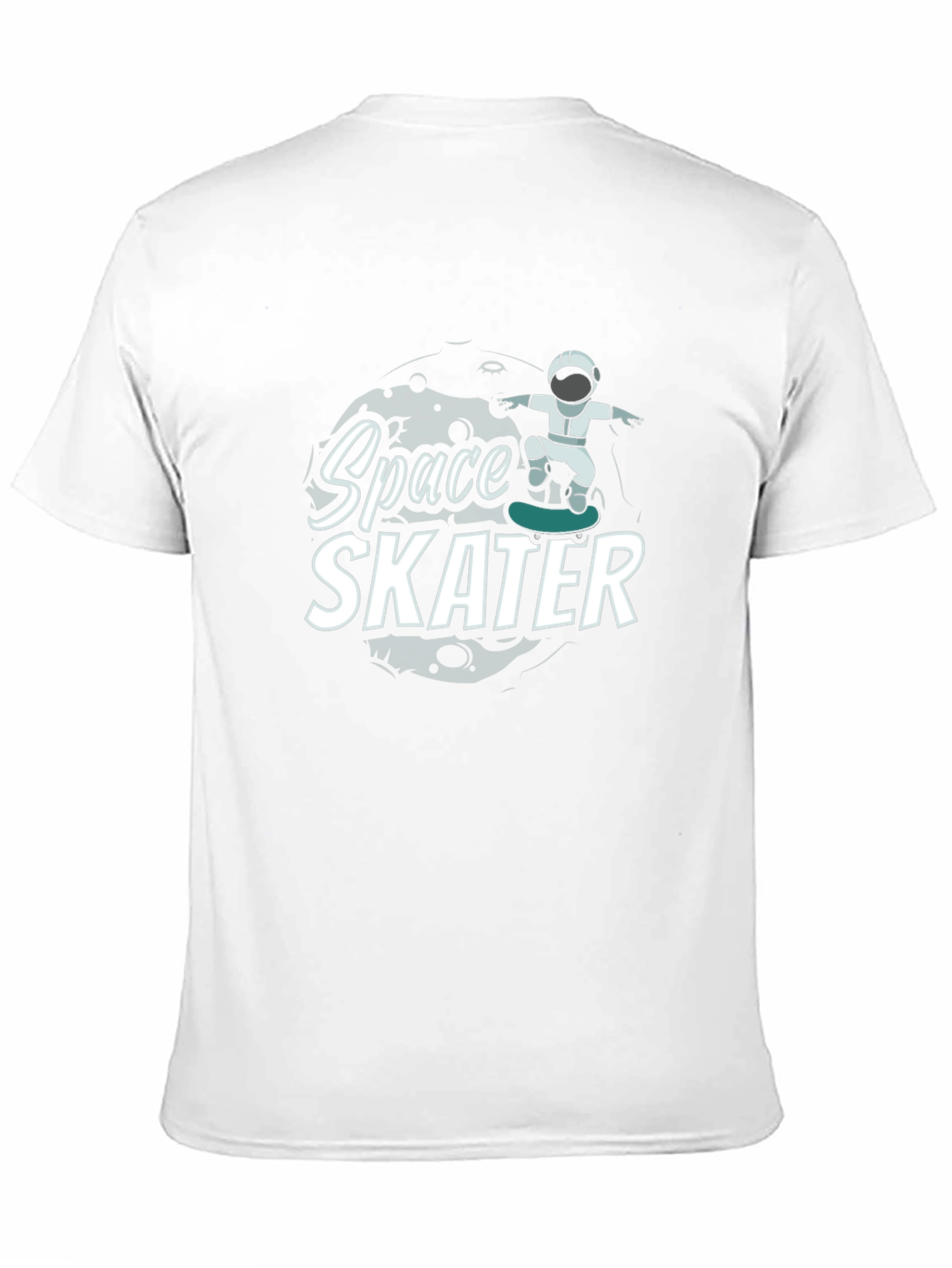 Space Skater Graphic T-Shirt Astronaut Skateboard Tee