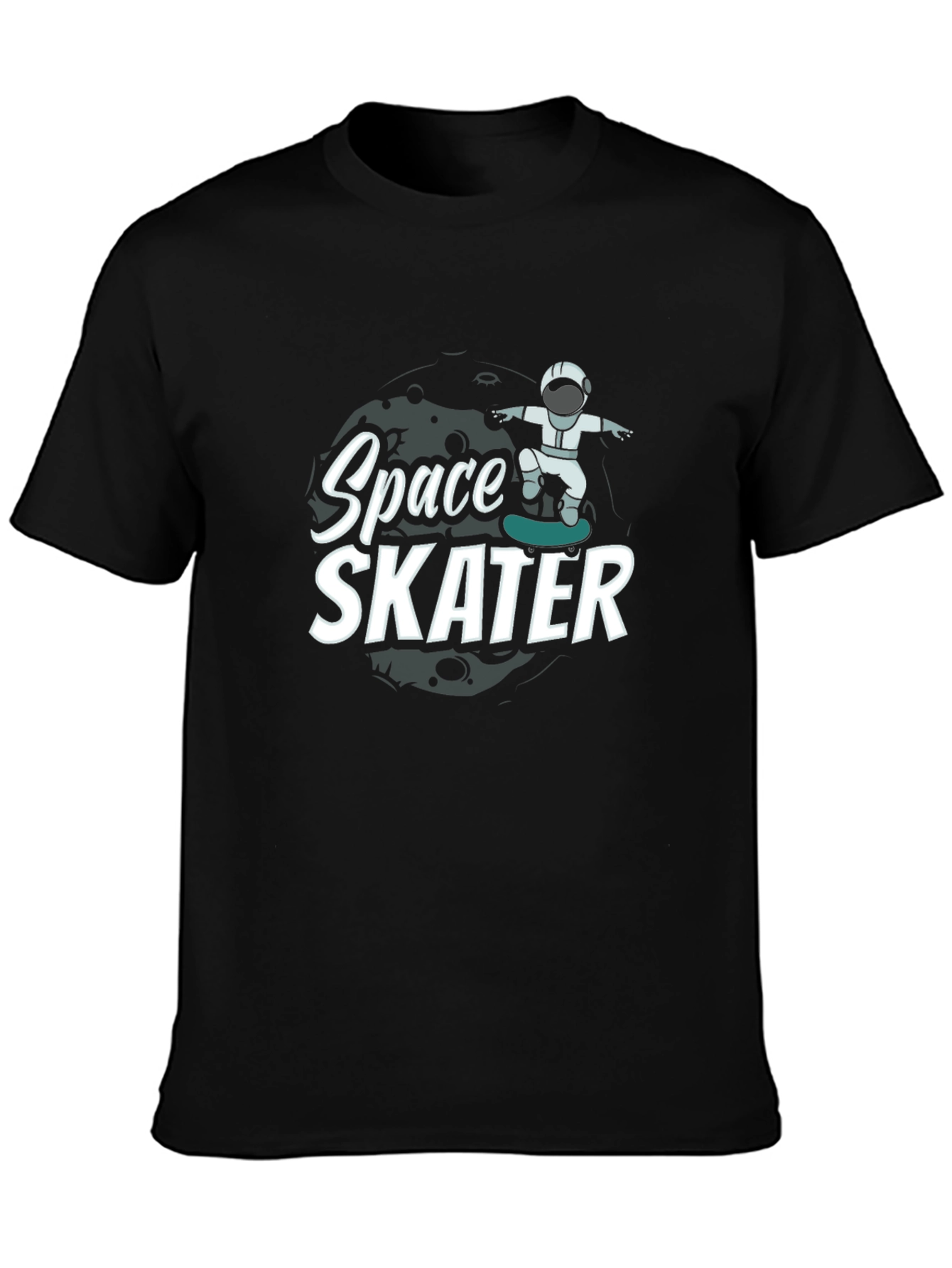Space Skater Graphic T-Shirt Astronaut Skateboard Tee
