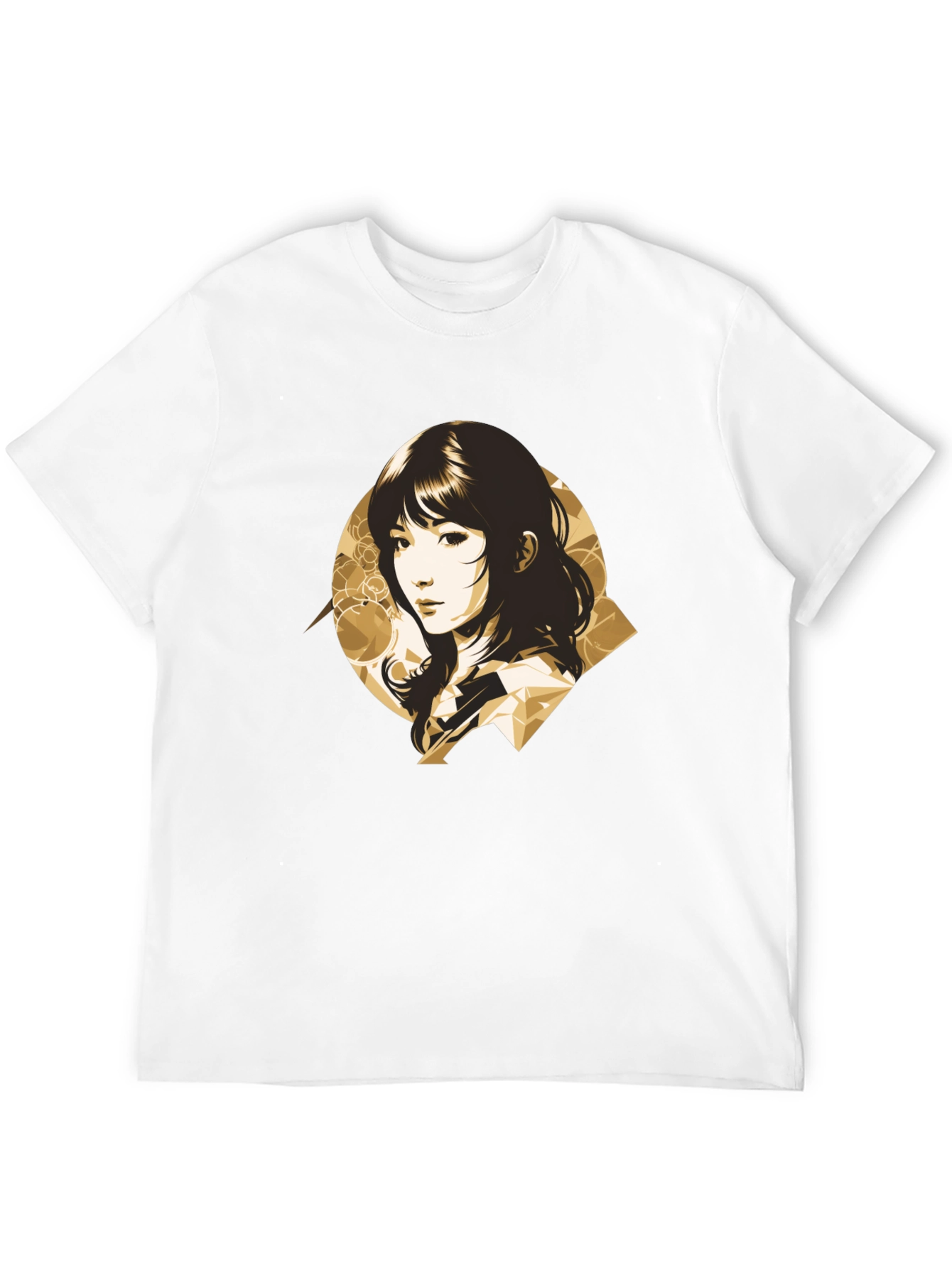 Stylish Anime Girl Graphic Black T-Shirt