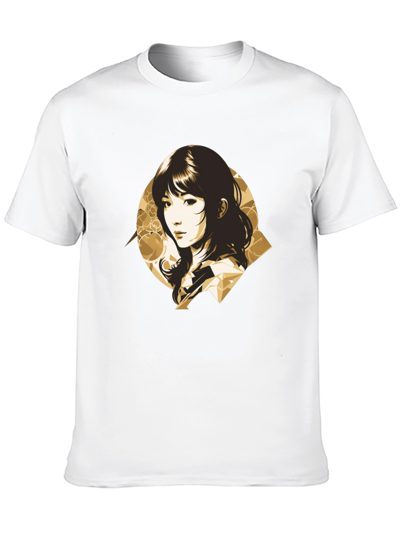 Stylish Anime Girl Graphic Black T-Shirt