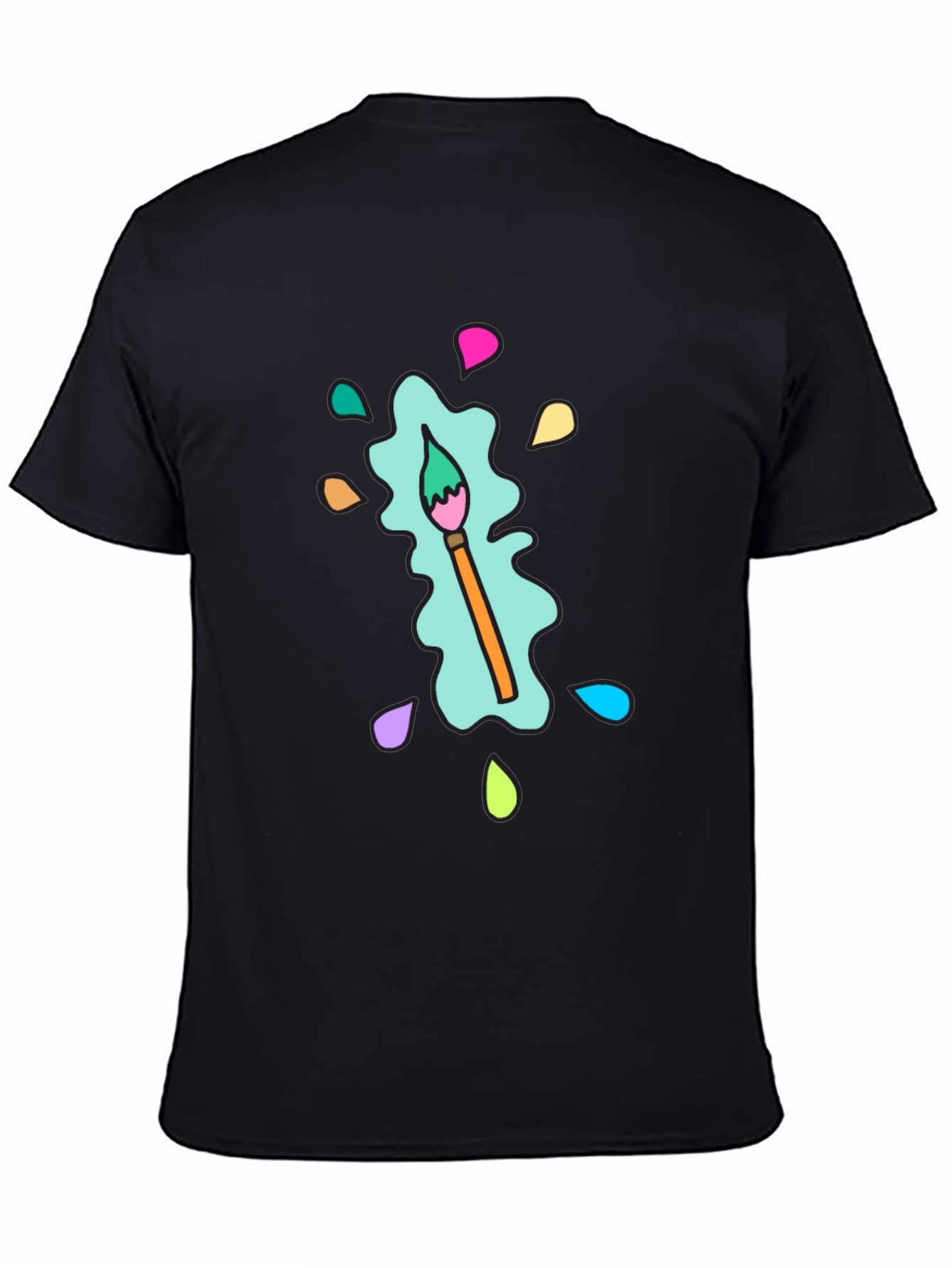 Paint Splatter Brush Tee - Artistic & Casual