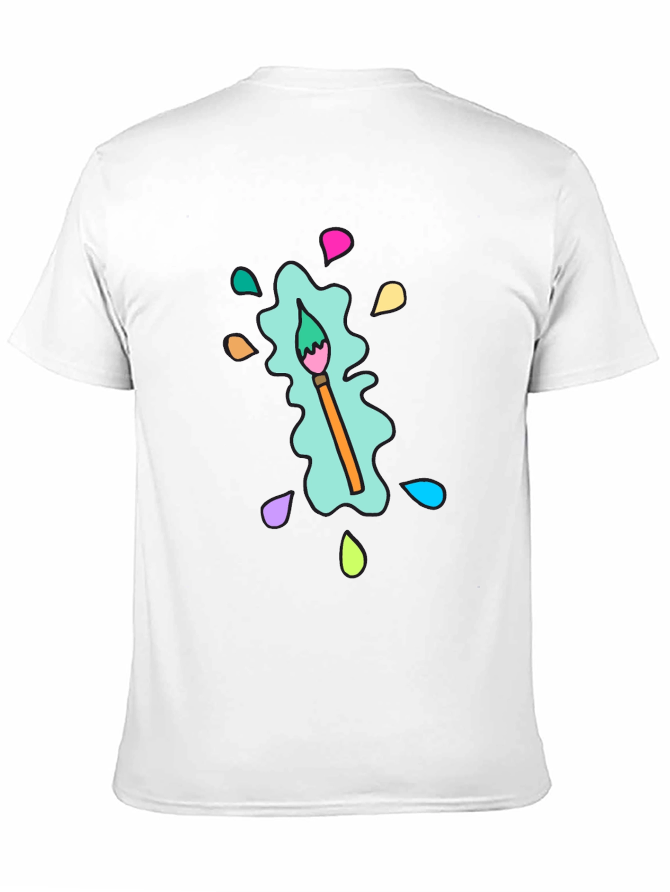 Paint Splatter Brush Tee - Artistic & Casual