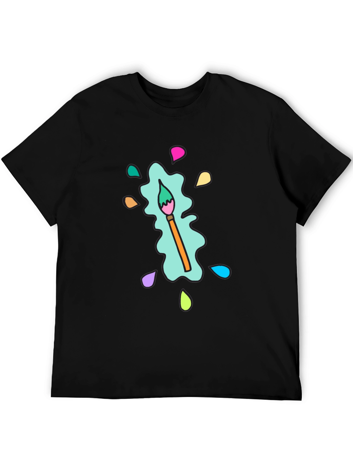 Paint Splatter Brush Tee - Artistic & Casual