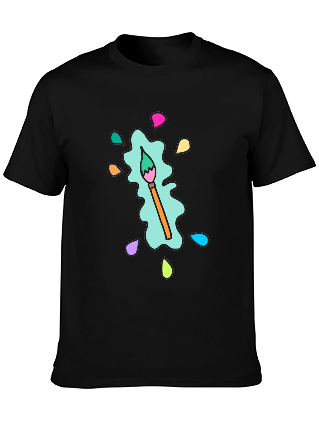 Paint Splatter Brush Tee - Artistic & Casual