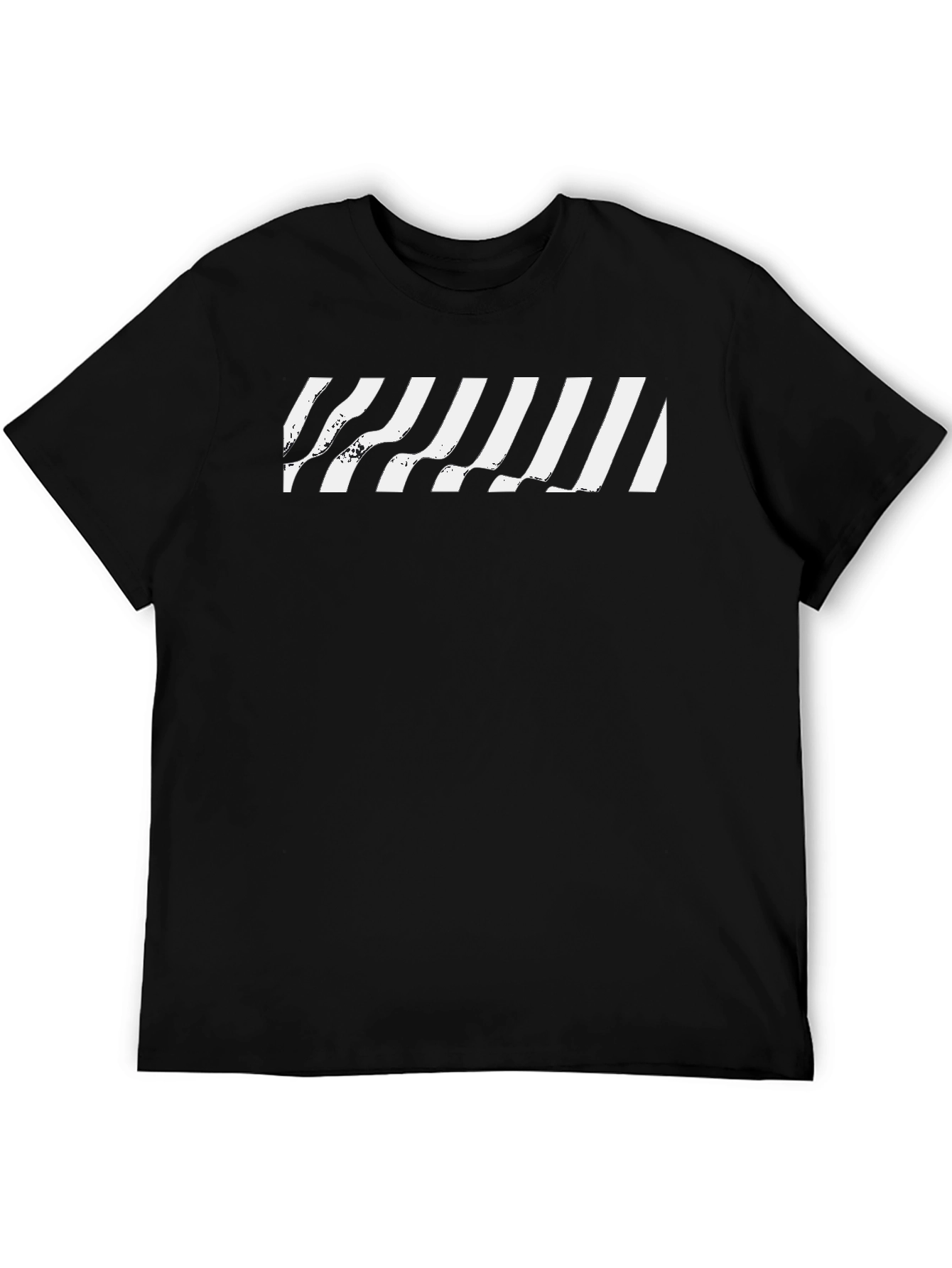 Modern Graphic Stripe Tee - Black