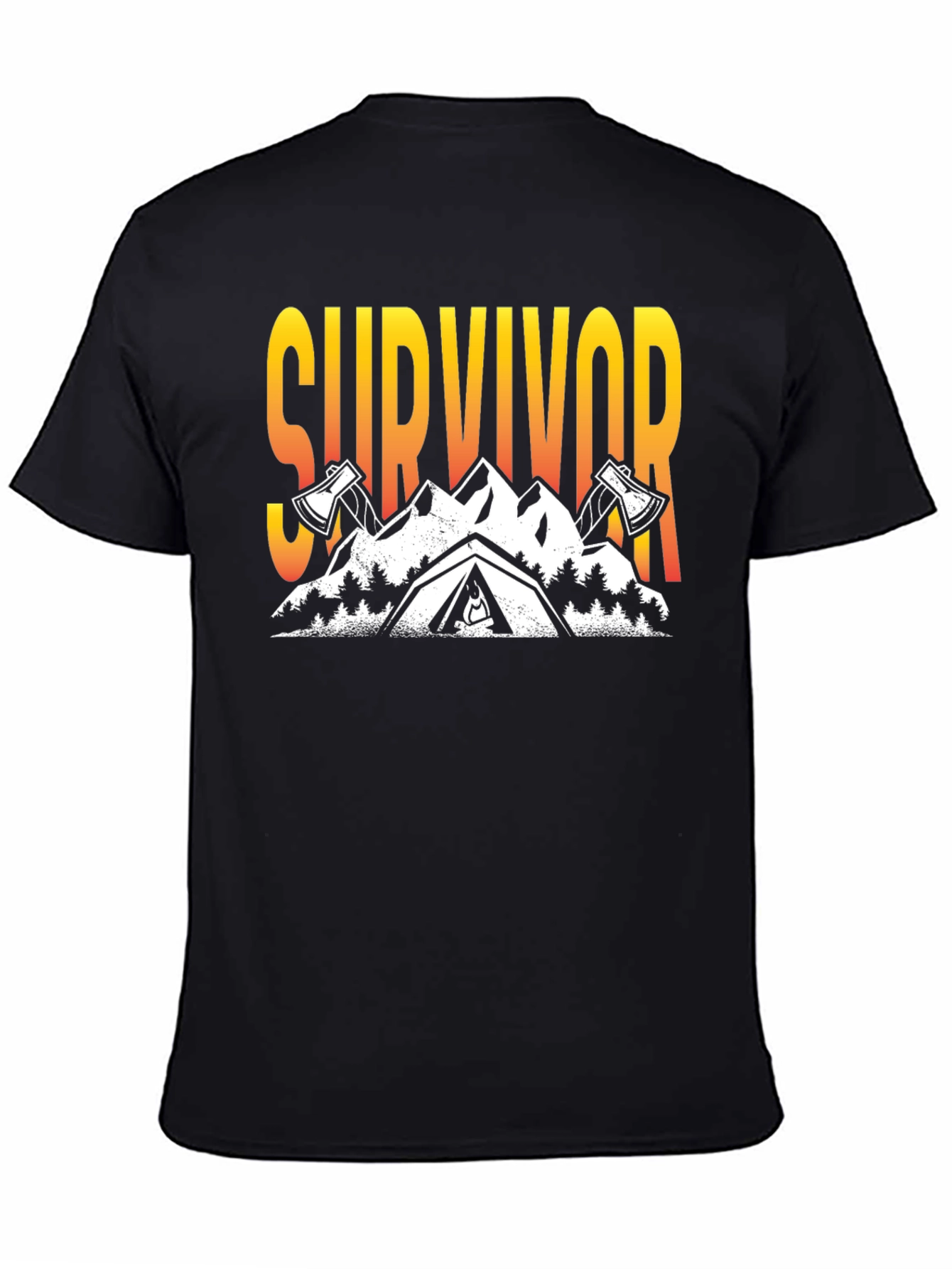 Survivor Graphic T-Shirt: Mountain & Axe Design