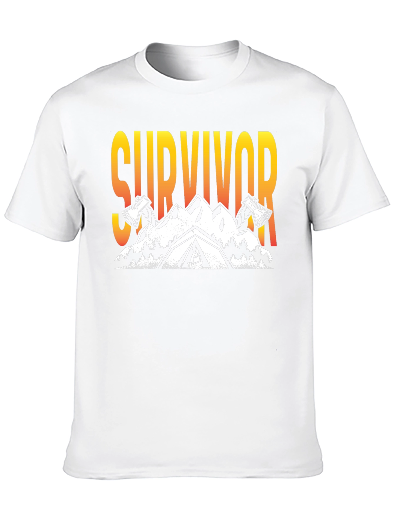 Survivor Graphic T-Shirt: Mountain & Axe Design