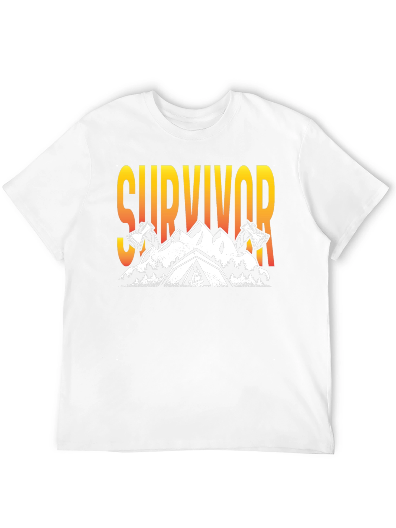 Survivor Graphic T-Shirt: Mountain & Axe Design