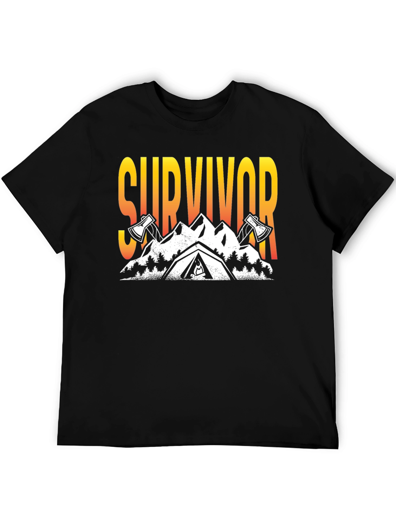 Survivor Graphic T-Shirt: Mountain & Axe Design