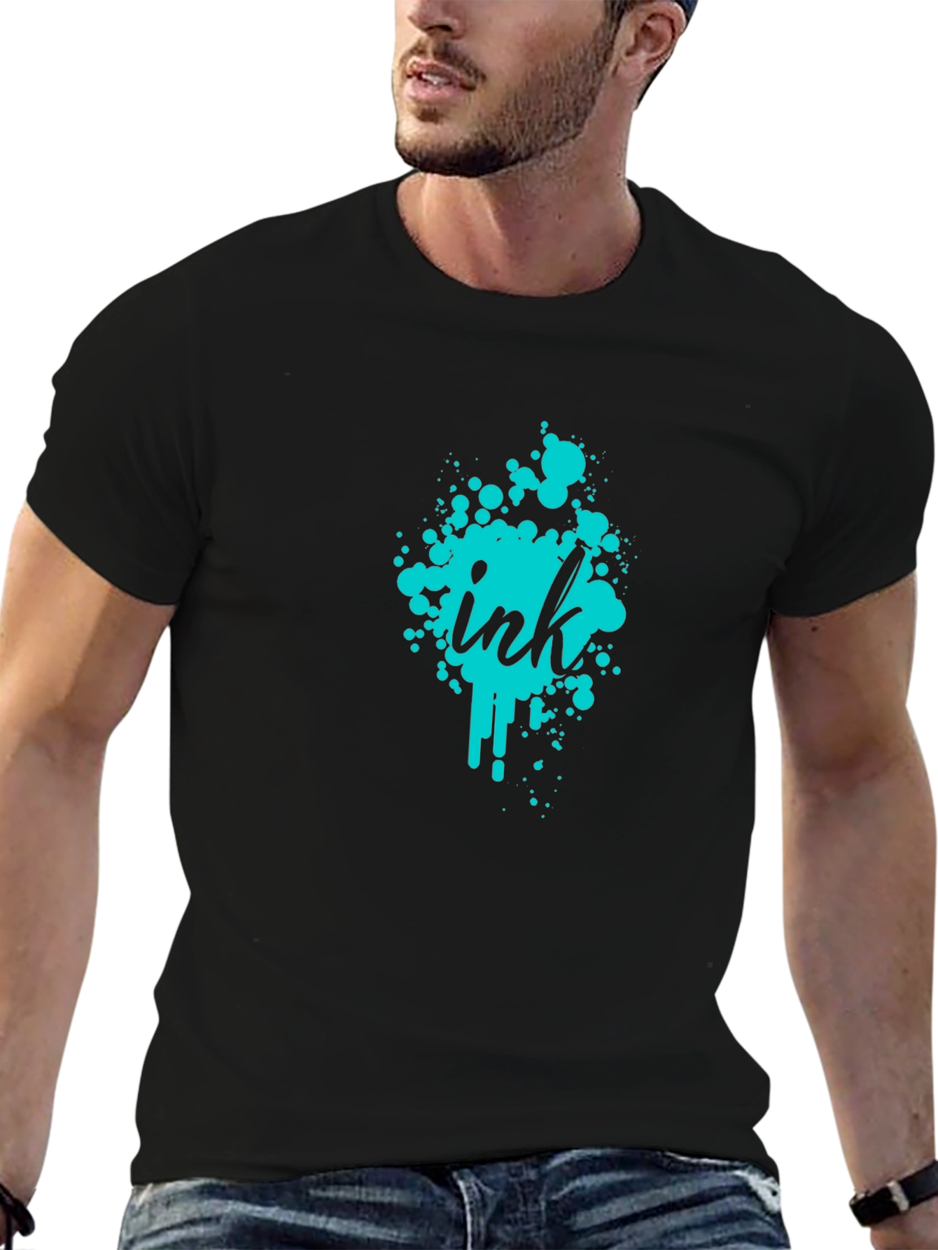 Ink Splatter Graphic Tee - Modern Casual Wear