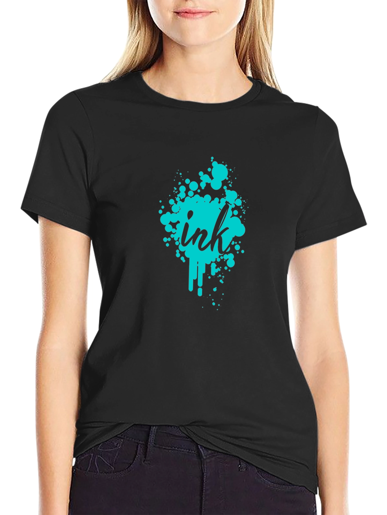 Ink Splatter Graphic Tee - Modern Casual Wear