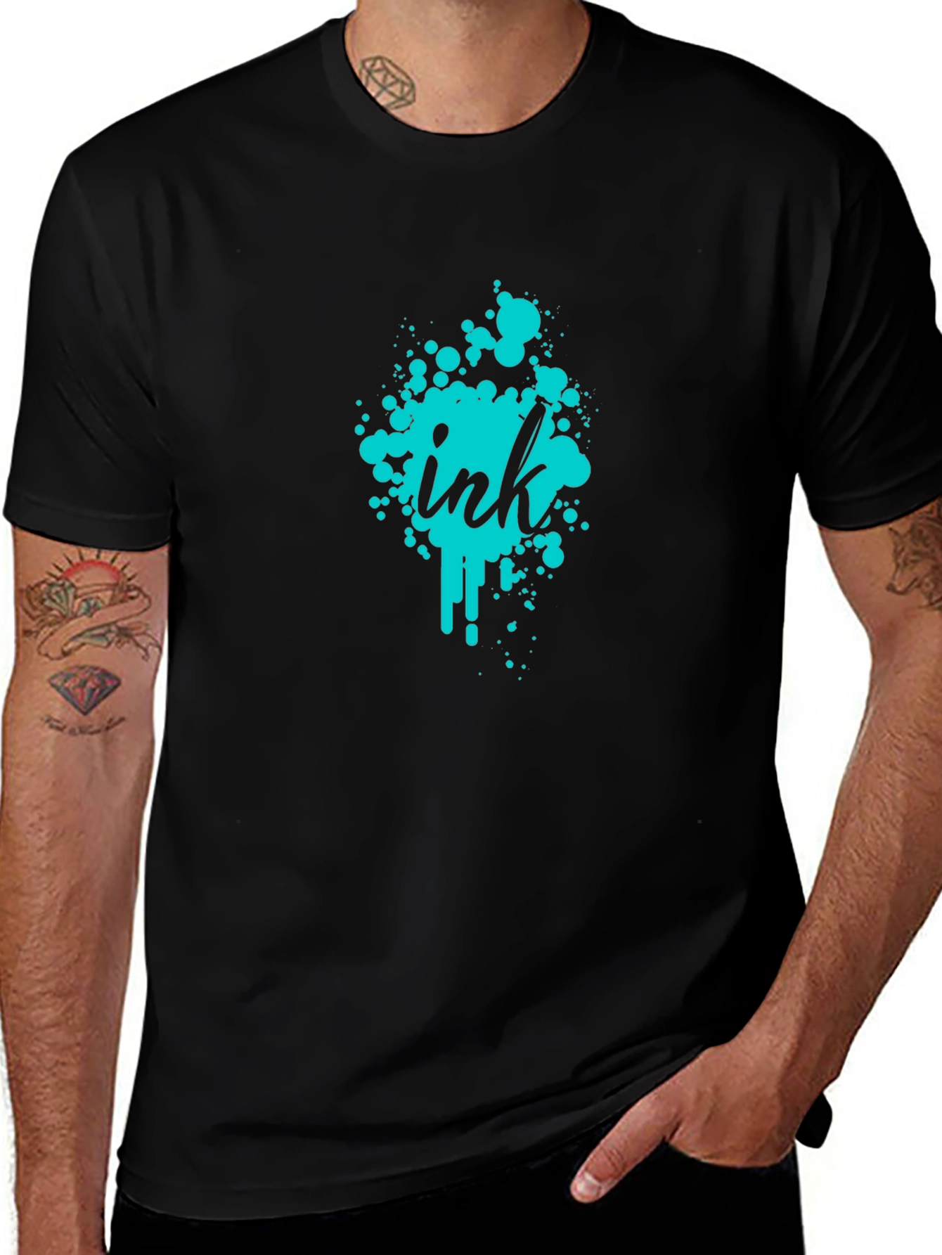 Ink Splatter Graphic Tee - Modern Casual Wear