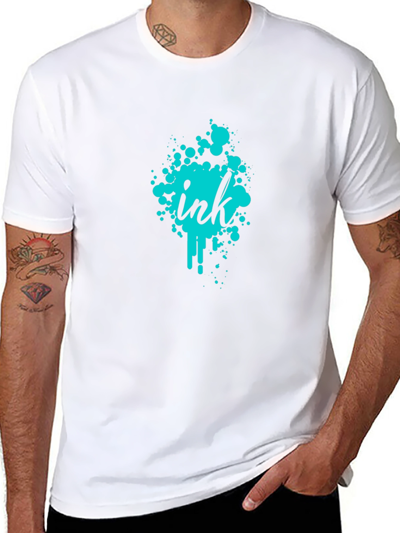 Ink Splatter Graphic Tee - Modern Casual Wear