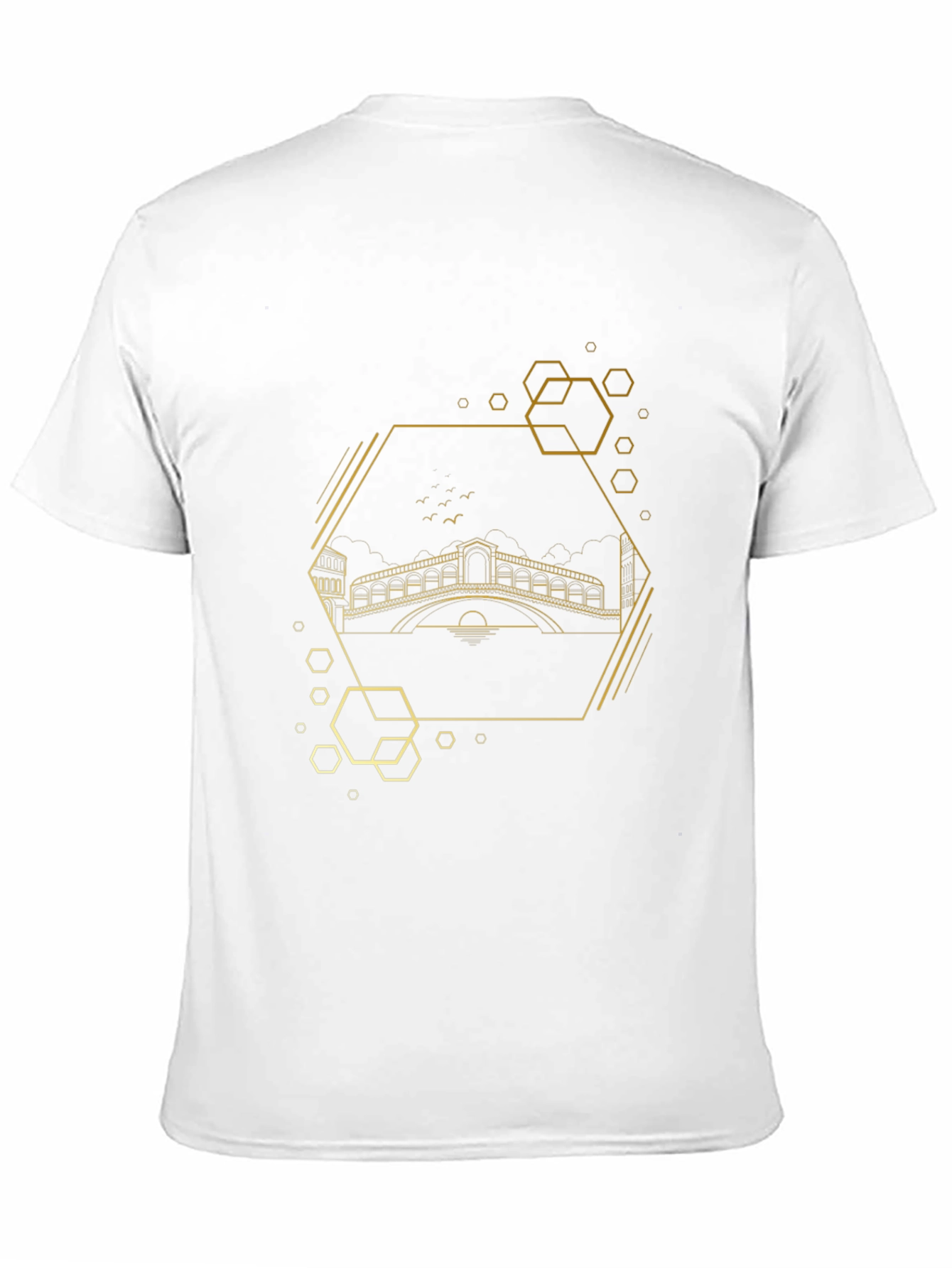 Geometric Venice Bridge Black Tee