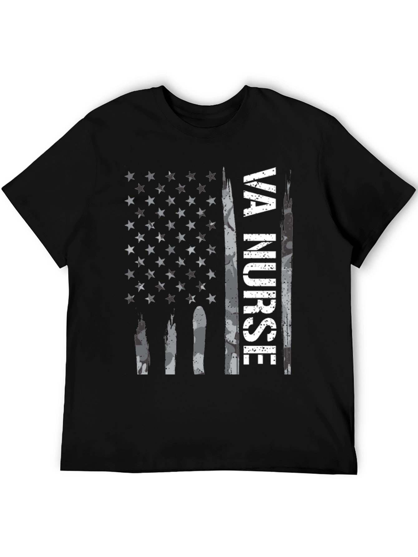 VA Nurse American Flag Graphic Tee - Patriotic Shirt