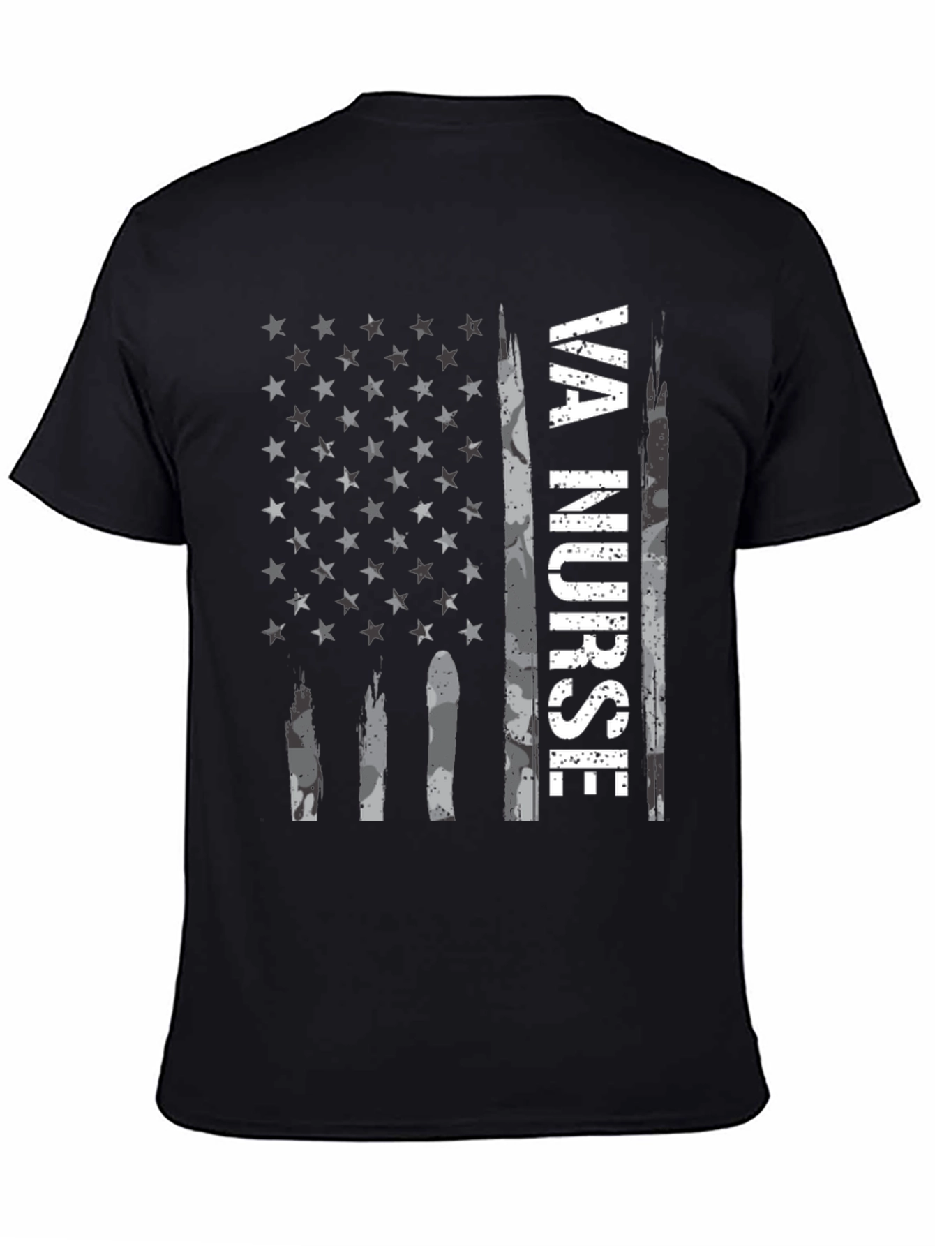 VA Nurse American Flag Graphic Tee - Patriotic Shirt