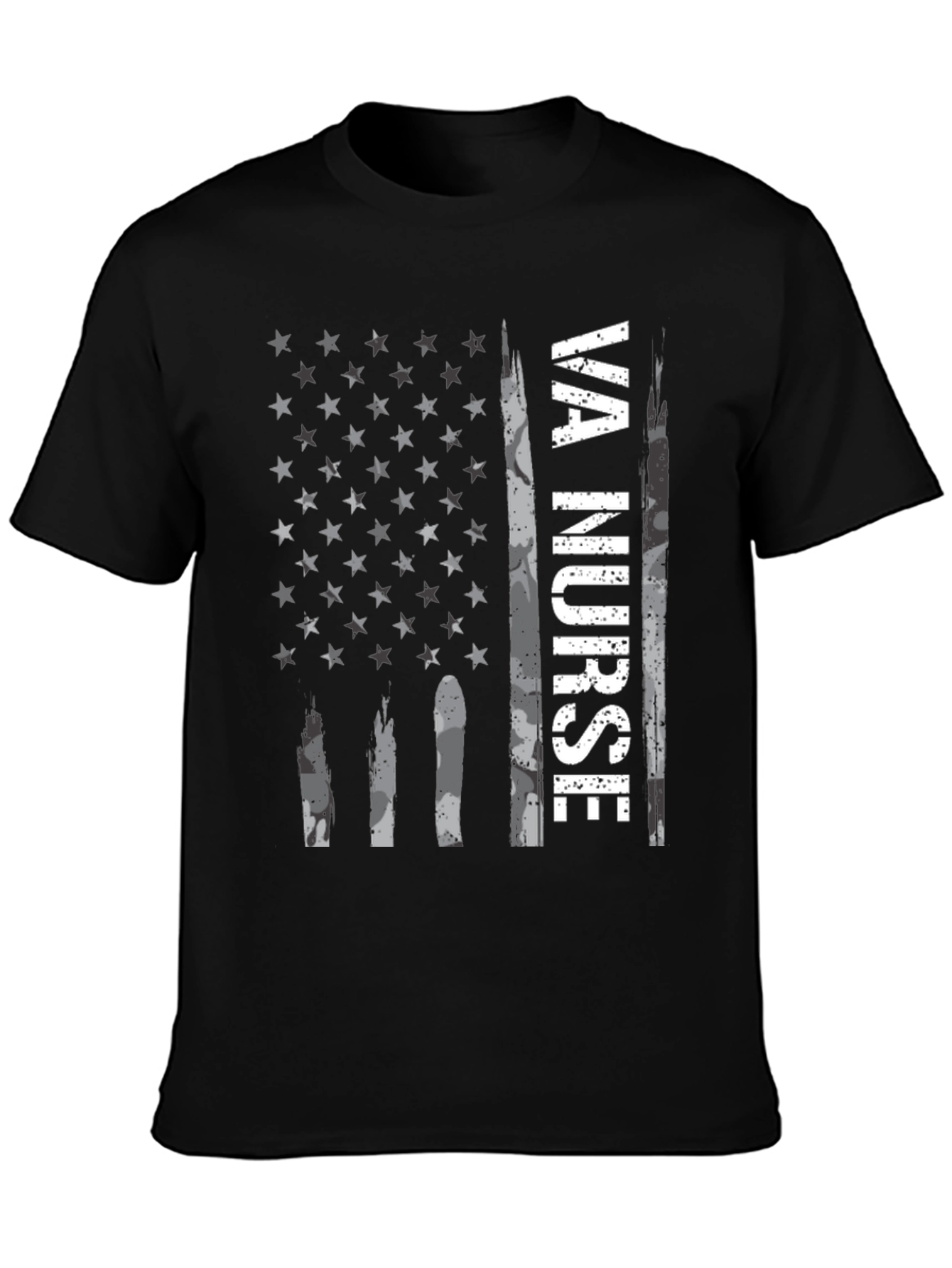 VA Nurse American Flag Graphic Tee - Patriotic Shirt