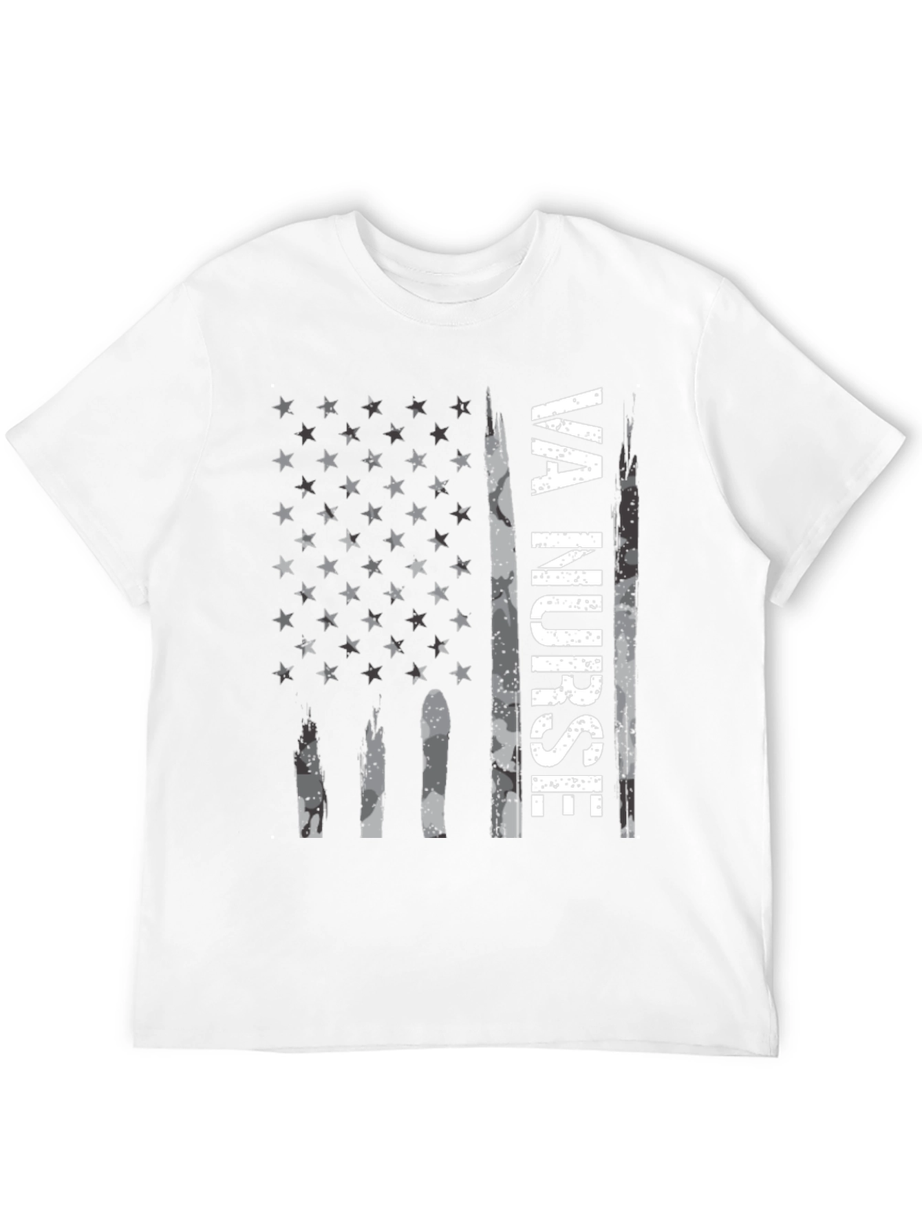 VA Nurse American Flag Graphic Tee - Patriotic Shirt
