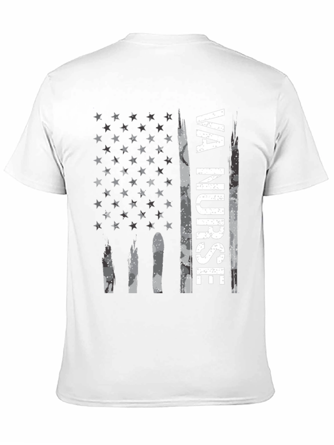 VA Nurse American Flag Graphic Tee - Patriotic Shirt