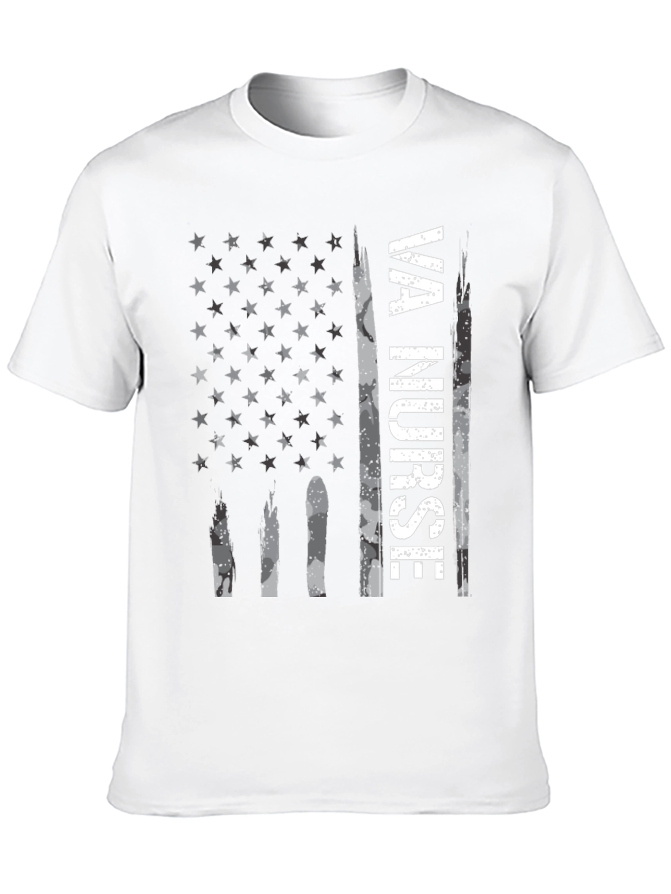 VA Nurse American Flag Graphic Tee - Patriotic Shirt