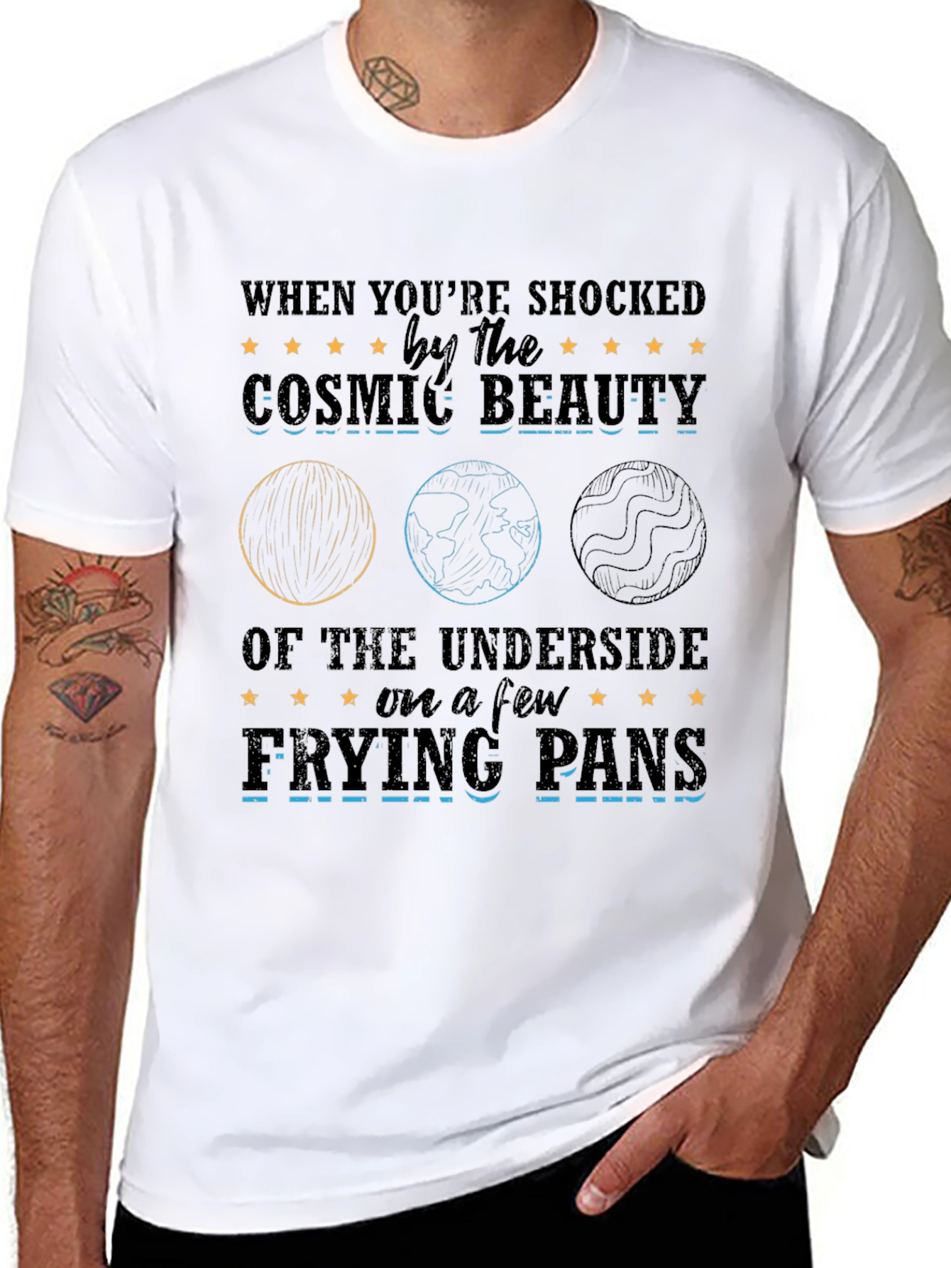 Cosmic Beauty Frying Pans Graphic T-Shirt