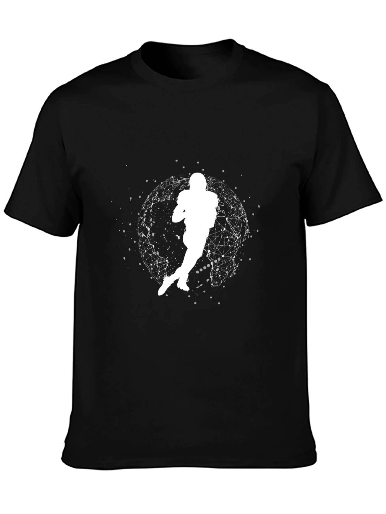 Football Player Graphic Tee - Black