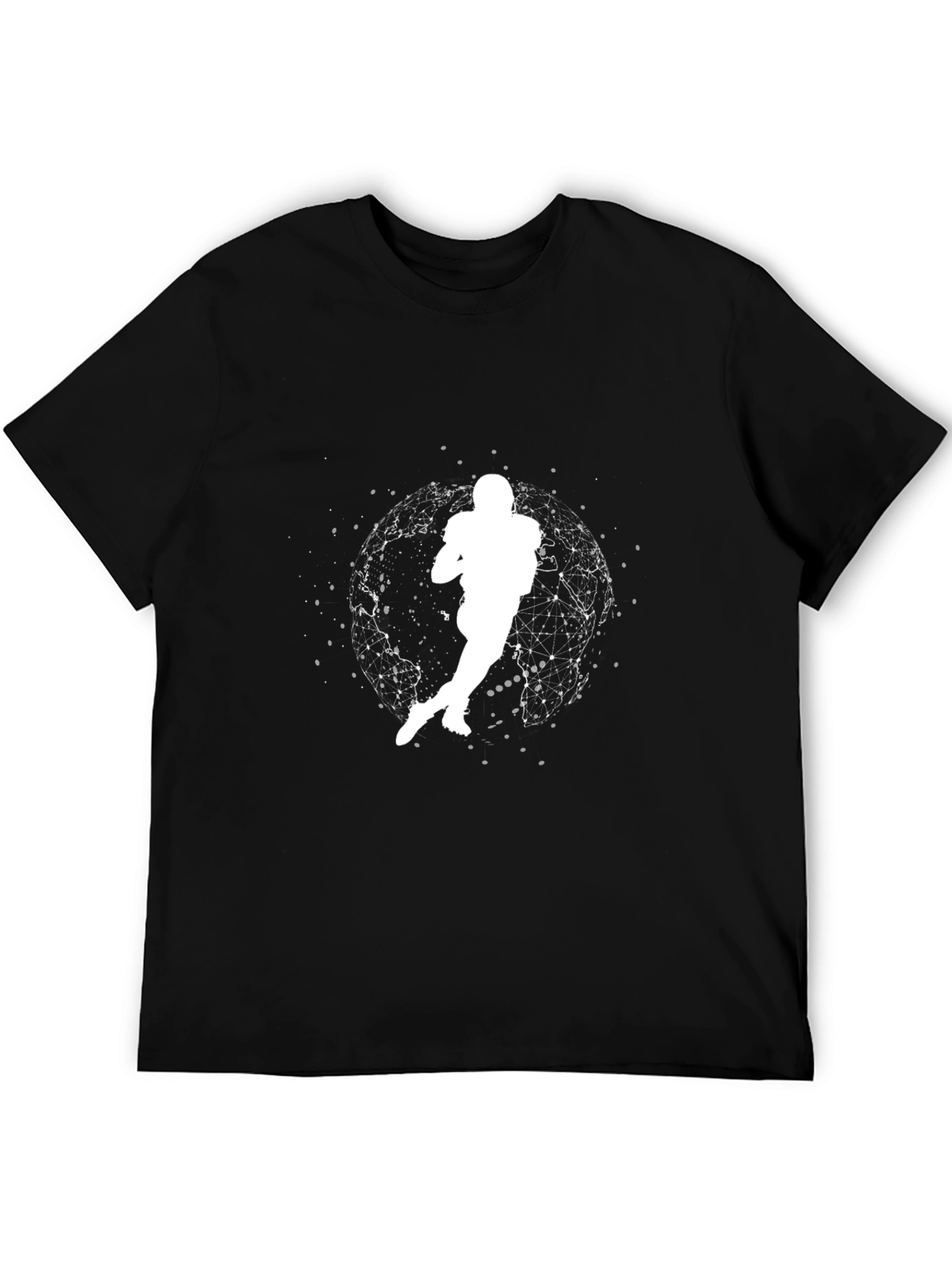 Football Player Graphic Tee - Black