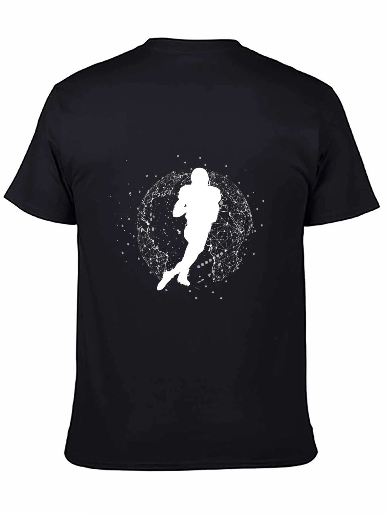 Football Player Graphic Tee - Black