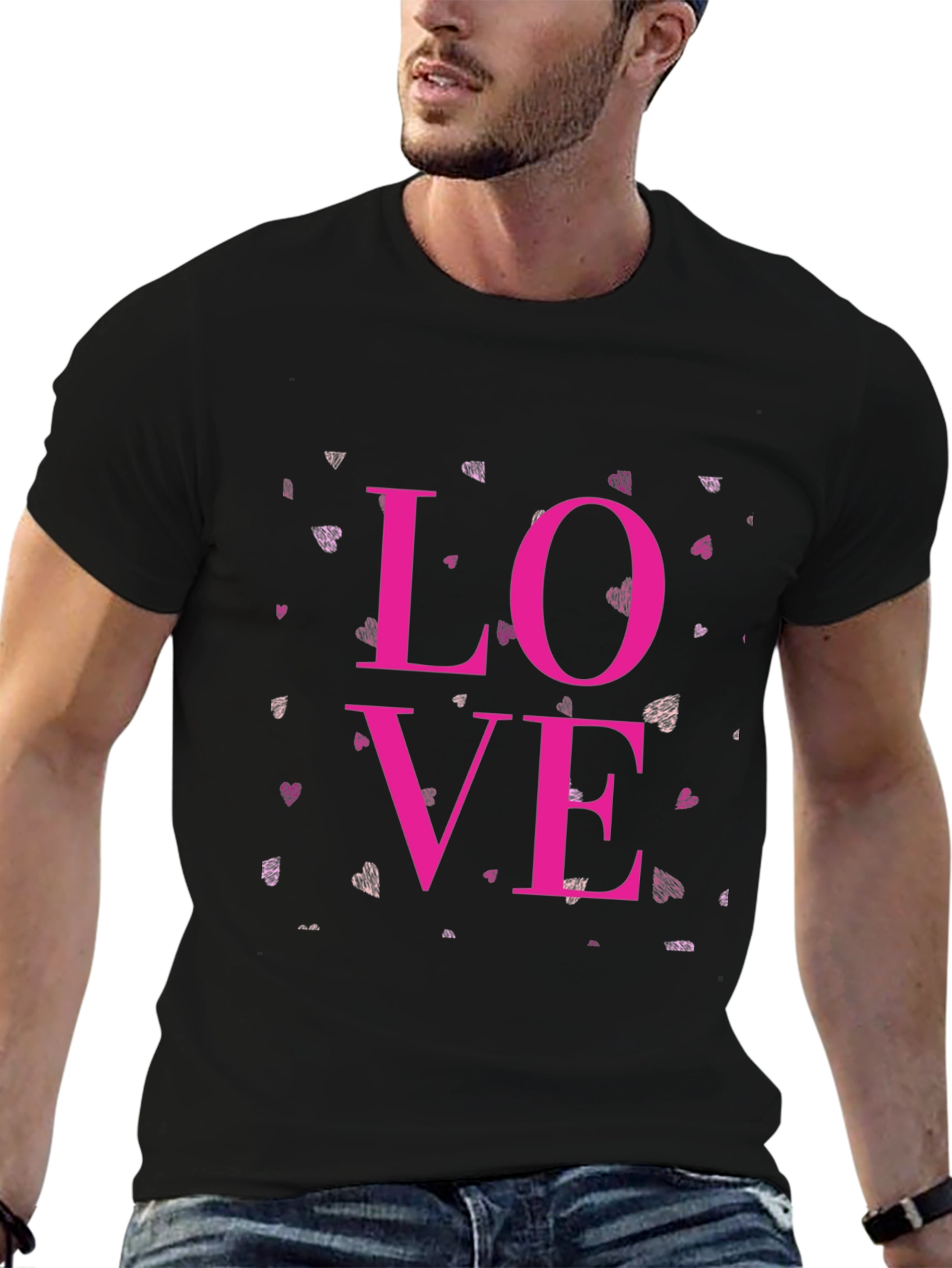 Love Graphic Black Tee - Mens Casual T-Shirt