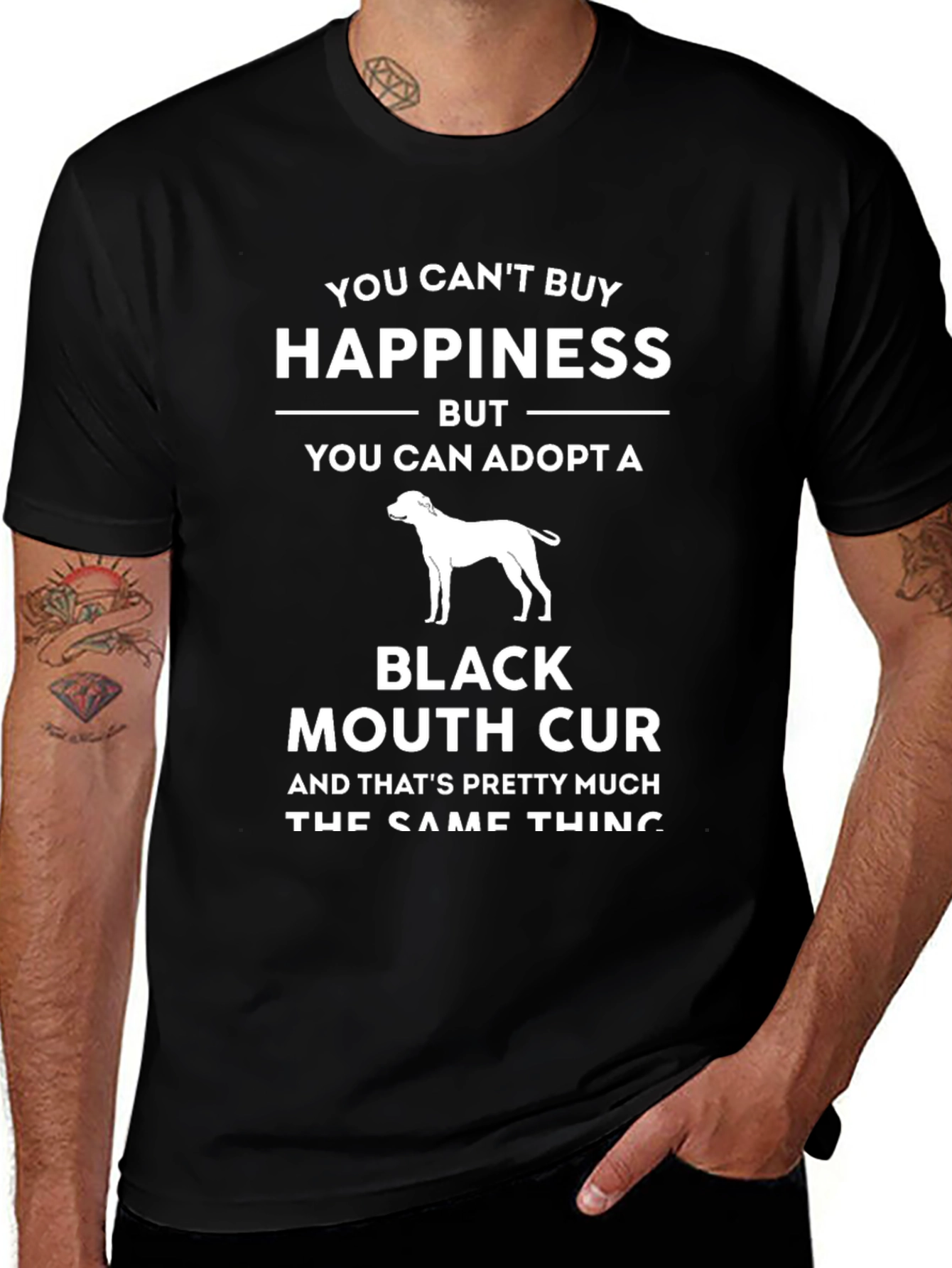 Black Mouth Cur Adoption T-Shirt - Happiness Guarantee!