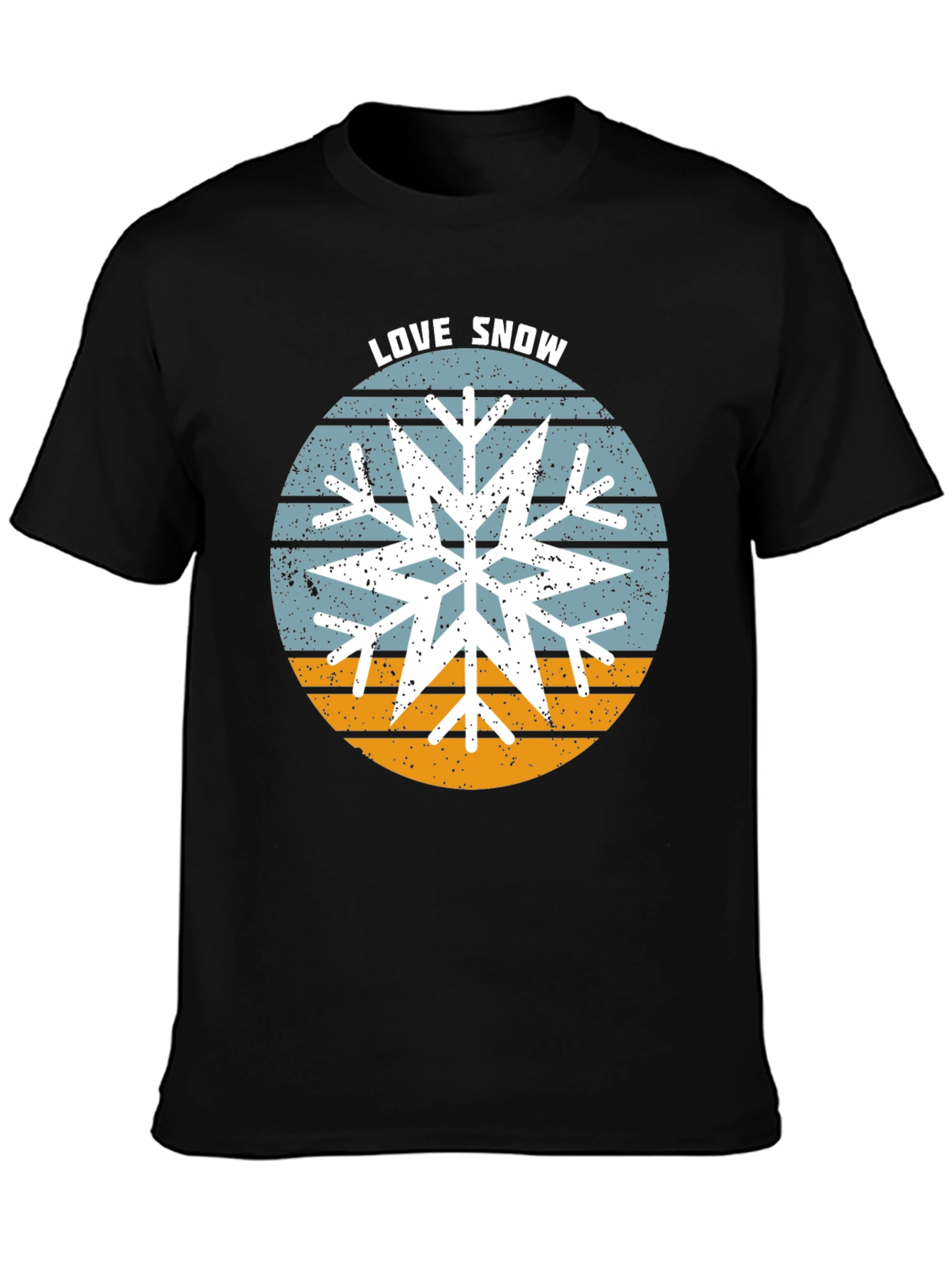 Love Snow Snowflake Graphic Tee - Black