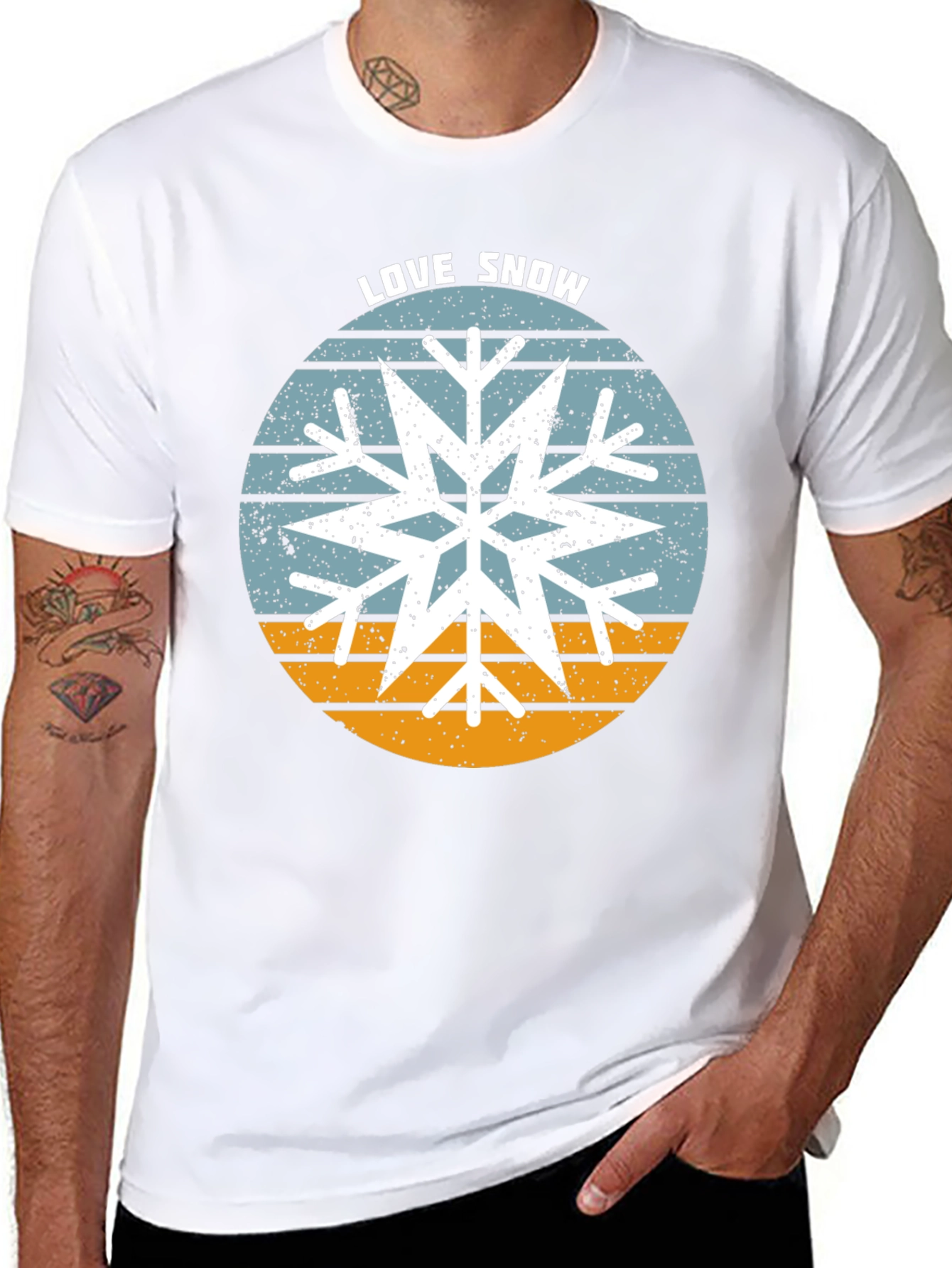 Love Snow Snowflake Graphic Tee - Black