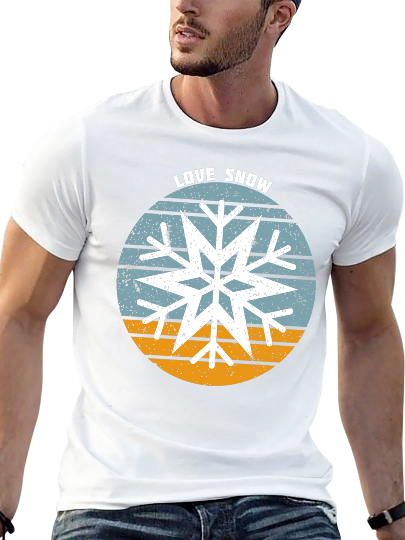 Love Snow Snowflake Graphic Tee - Black