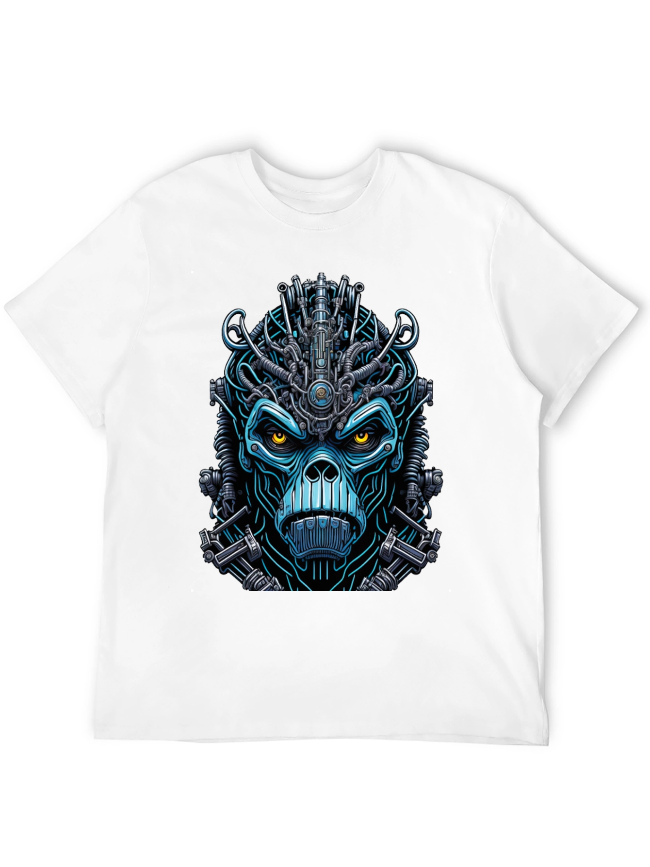 Cyborg Monkey Graphic Tee - Unique Sci-Fi Style