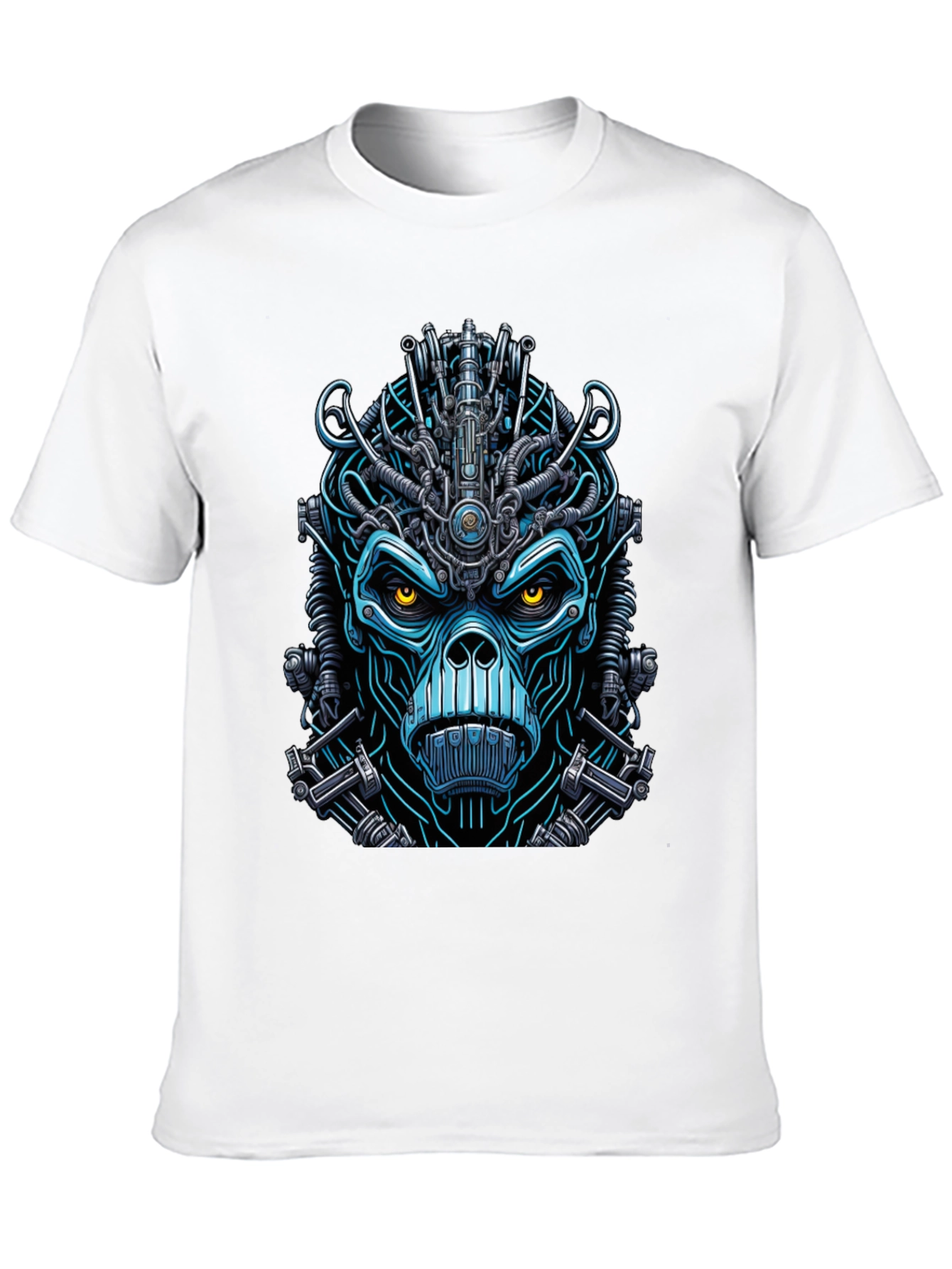 Cyborg Monkey Graphic Tee - Unique Sci-Fi Style