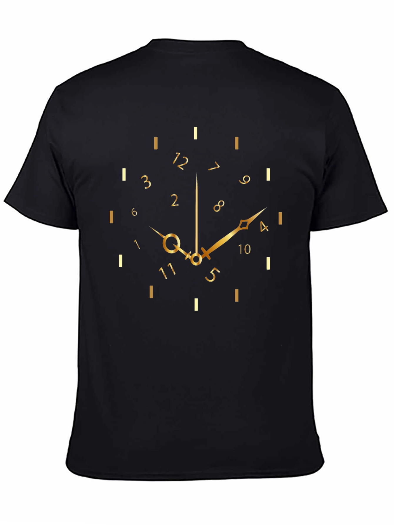Mens Clock Graphic Tee - Stylish Black T-Shirt