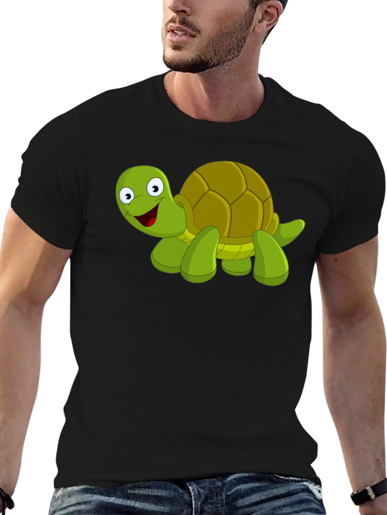 Cartoon Turtle Graphic T-Shirt