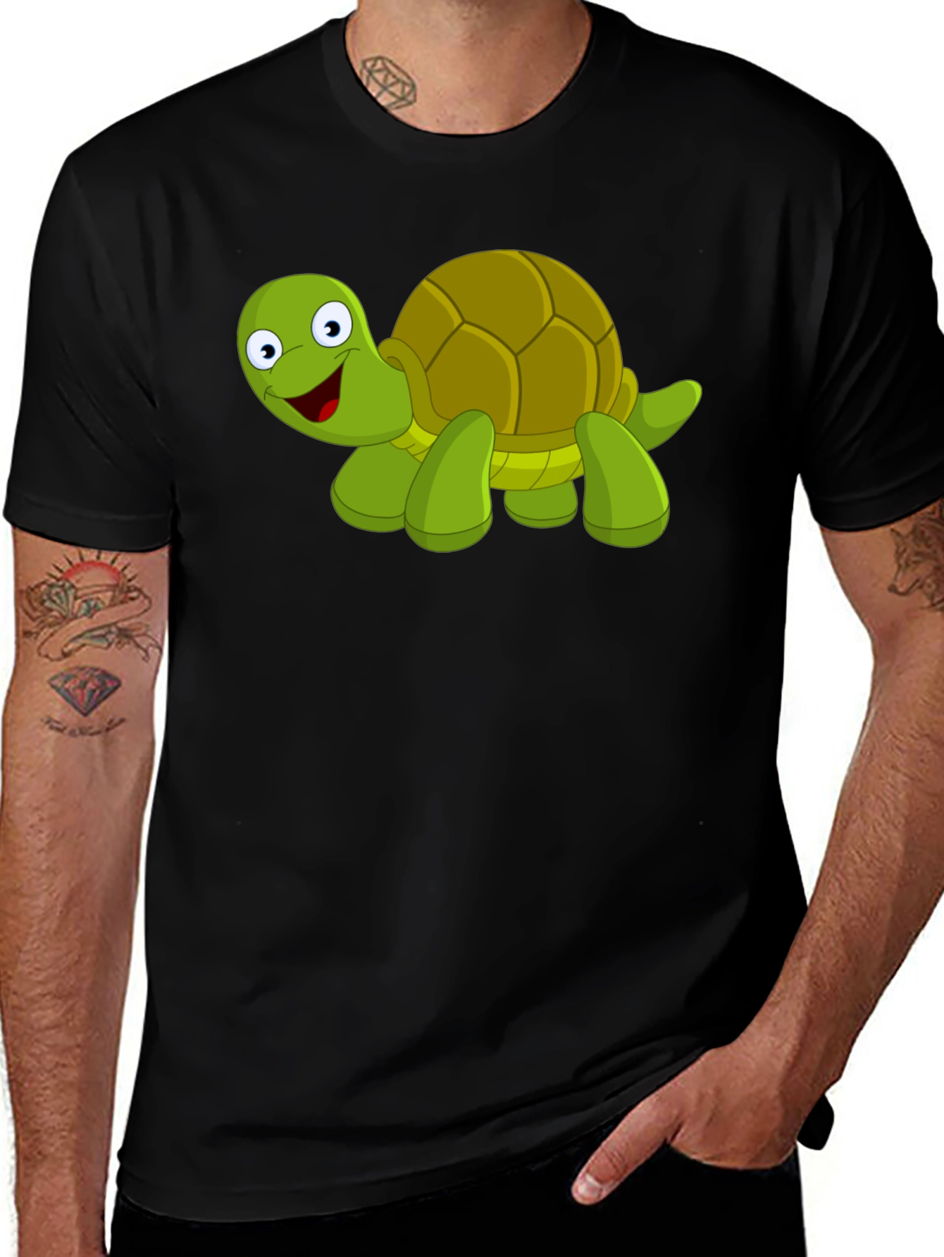 Cartoon Turtle Graphic T-Shirt