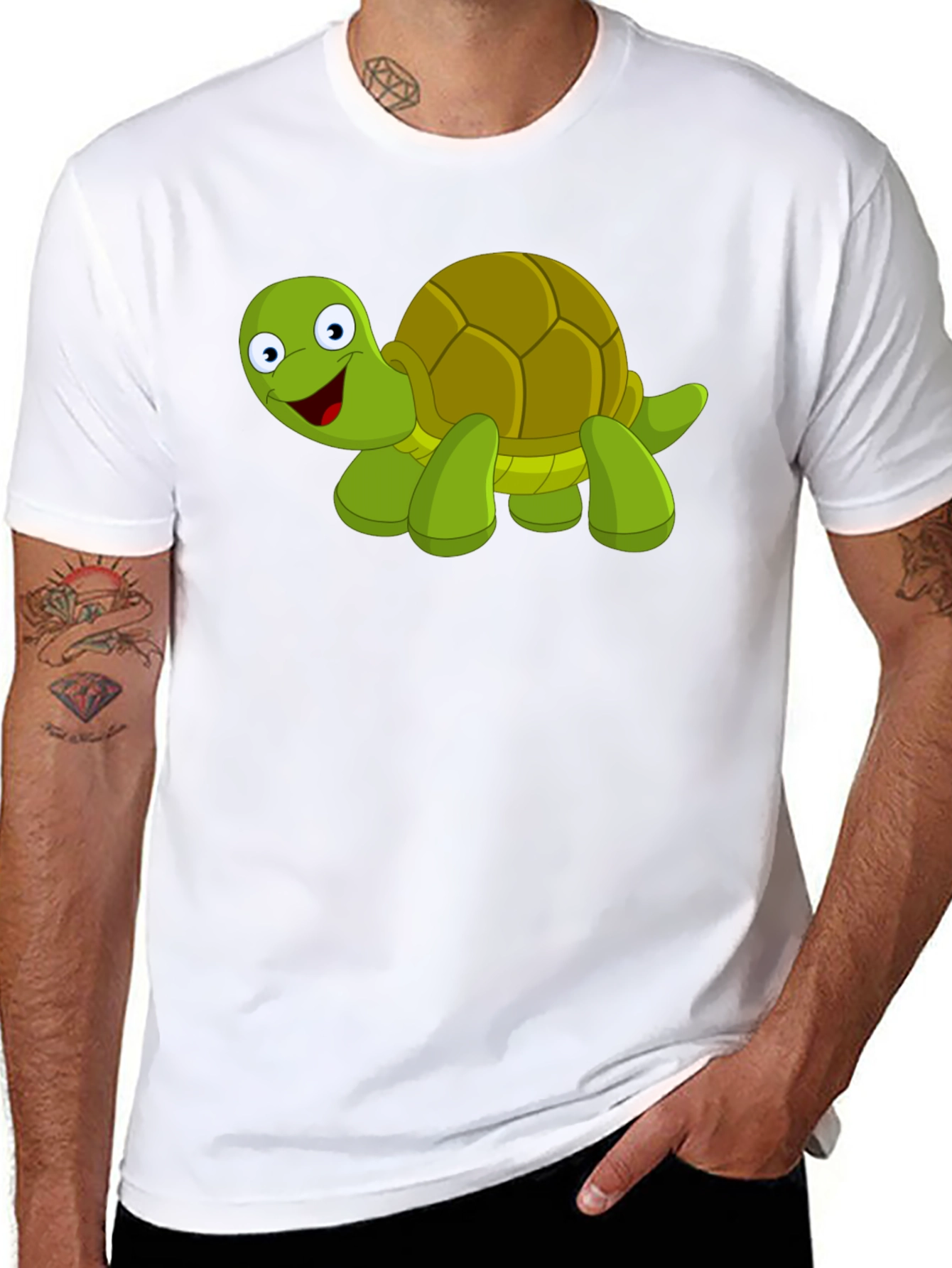 Cartoon Turtle Graphic T-Shirt