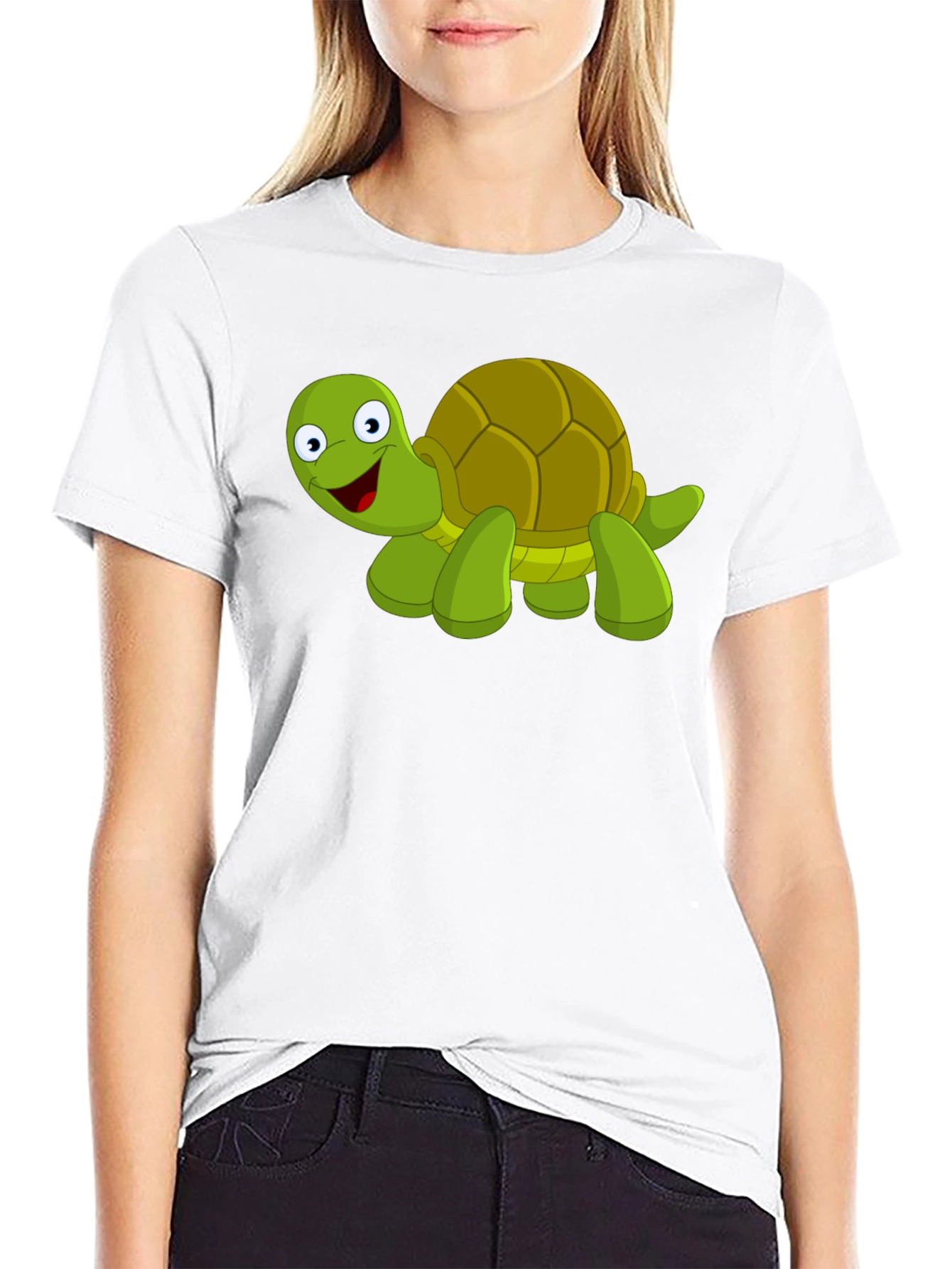 Cartoon Turtle Graphic T-Shirt
