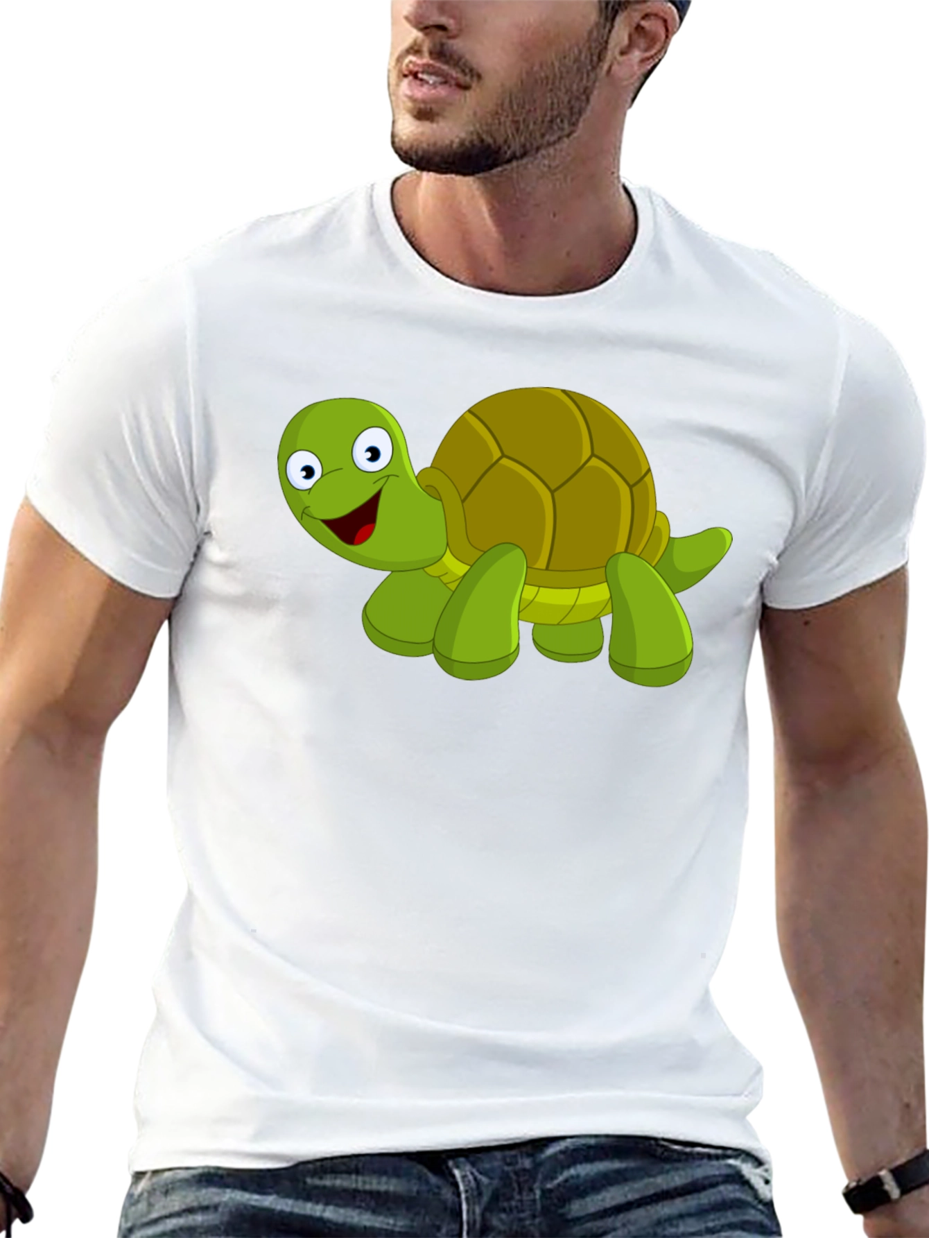 Cartoon Turtle Graphic T-Shirt