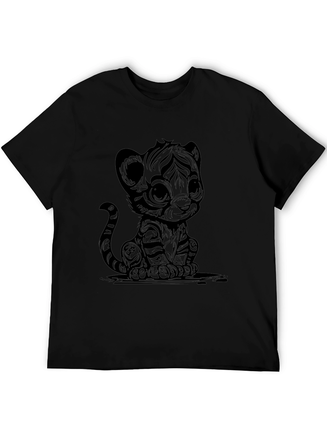 Cute Cartoon Tiger Graphic T-Shirt