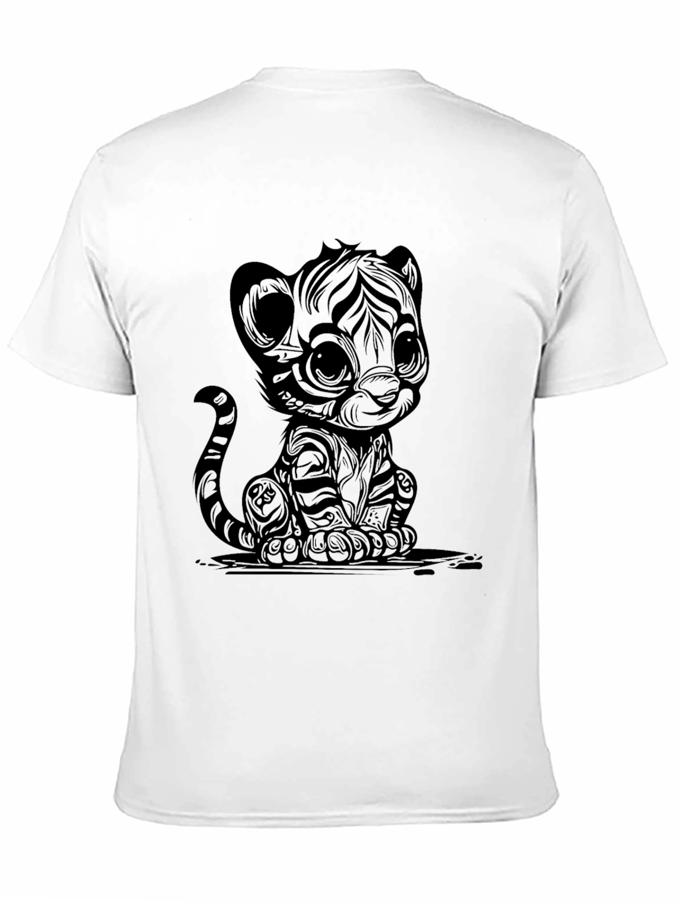 Cute Cartoon Tiger Graphic T-Shirt