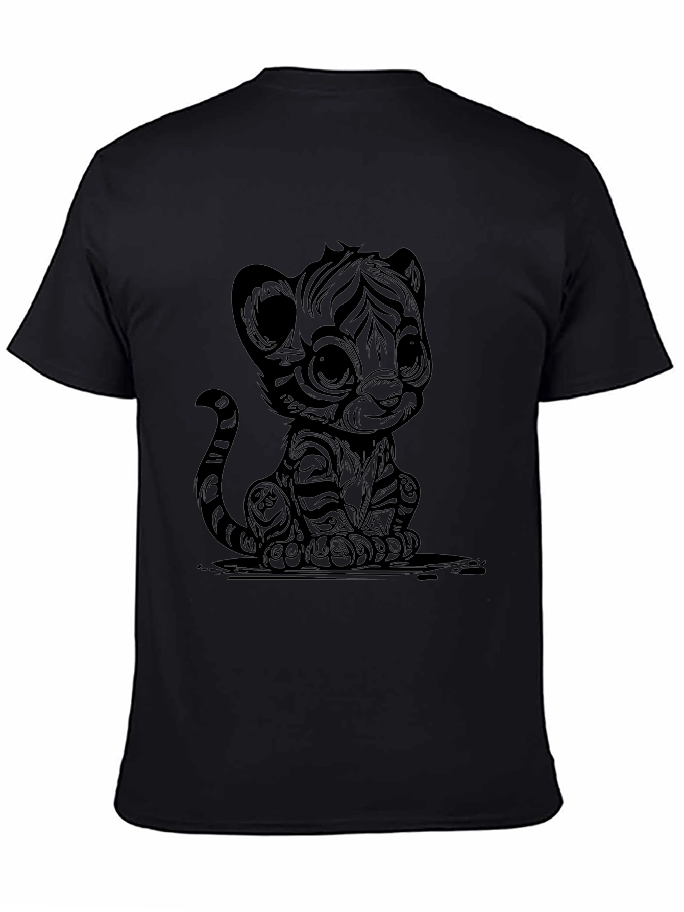 Cute Cartoon Tiger Graphic T-Shirt