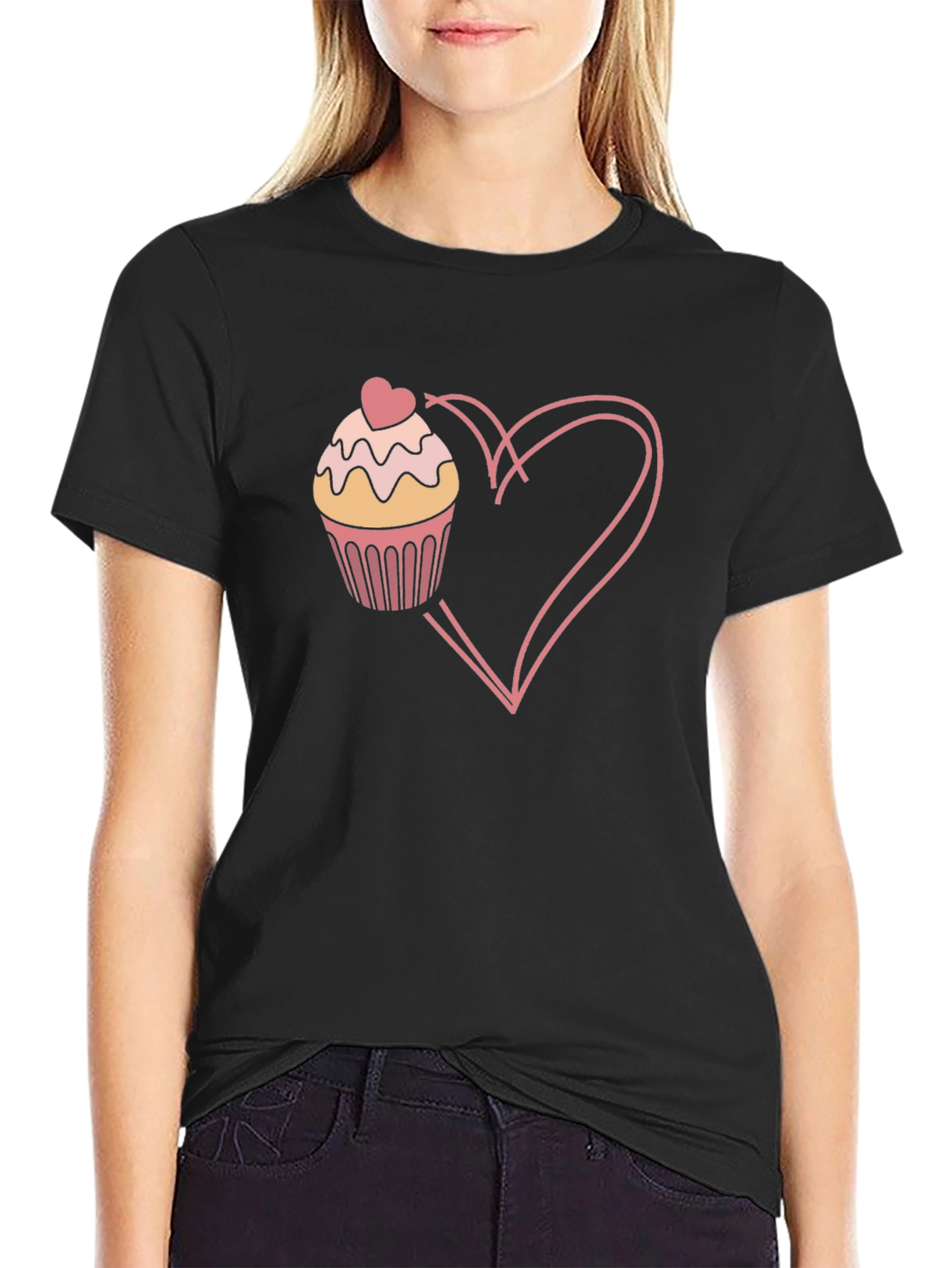 Cupcake Heart Graphic T-Shirt