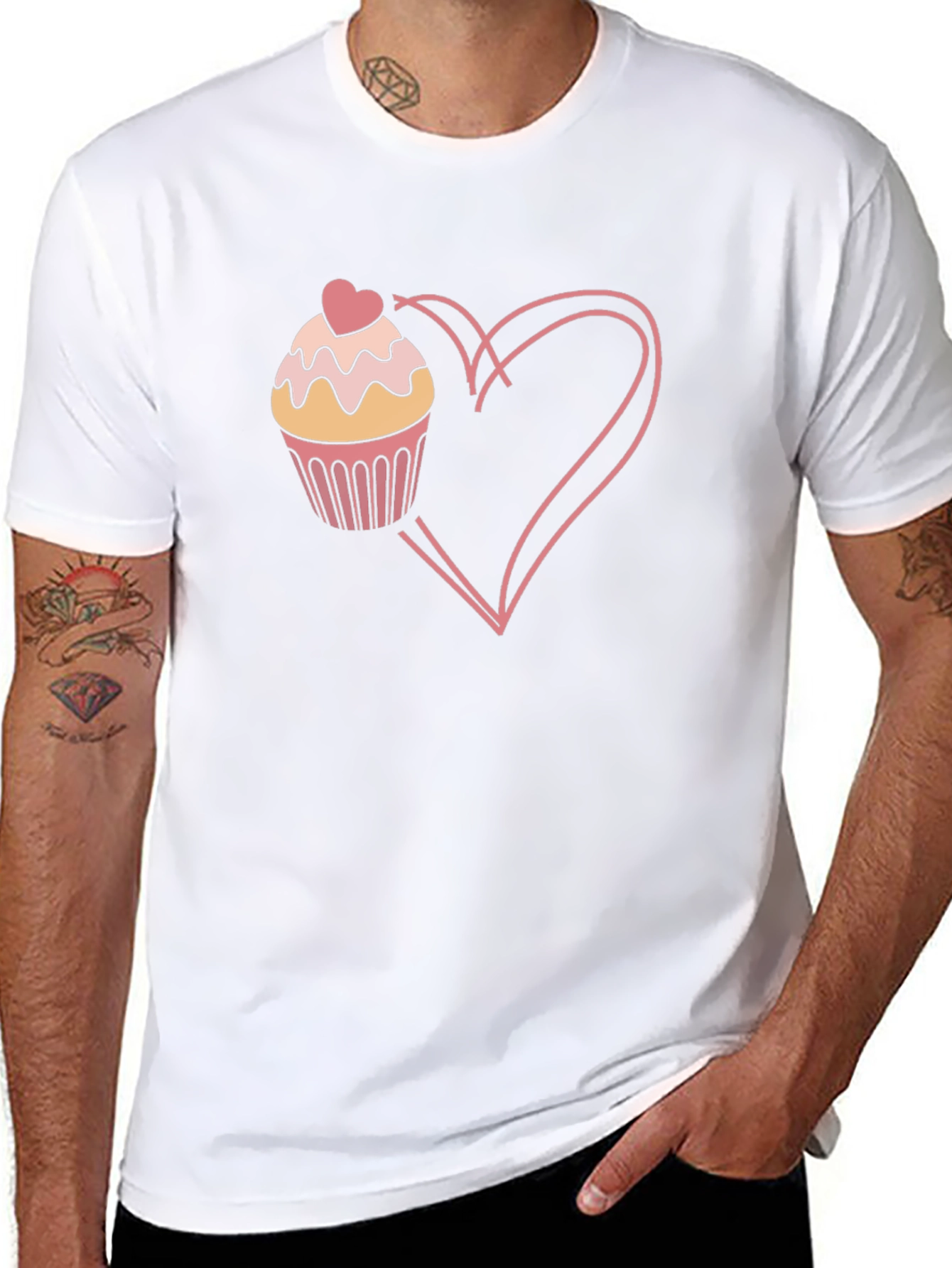 Cupcake Heart Graphic T-Shirt