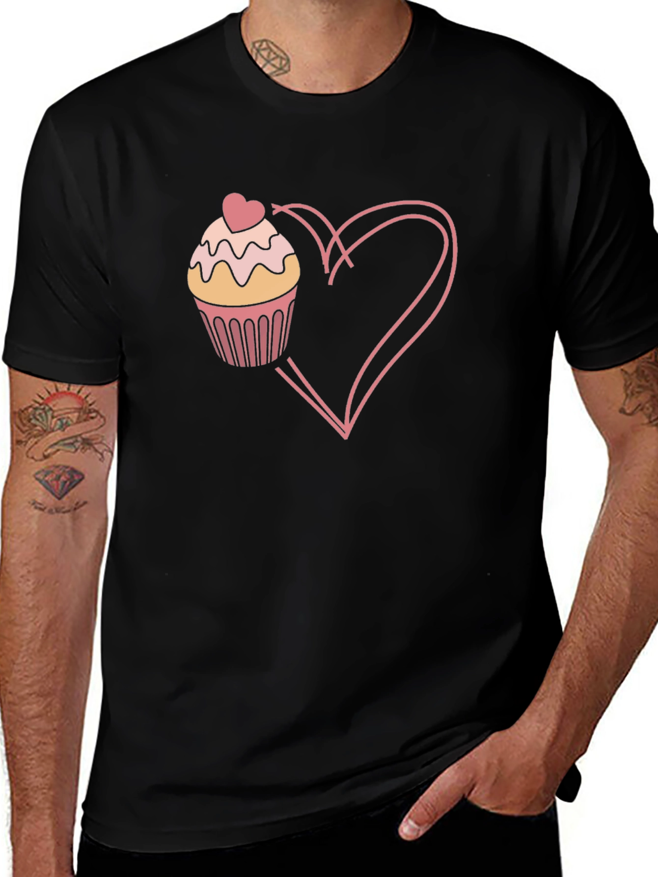 Cupcake Heart Graphic T-Shirt
