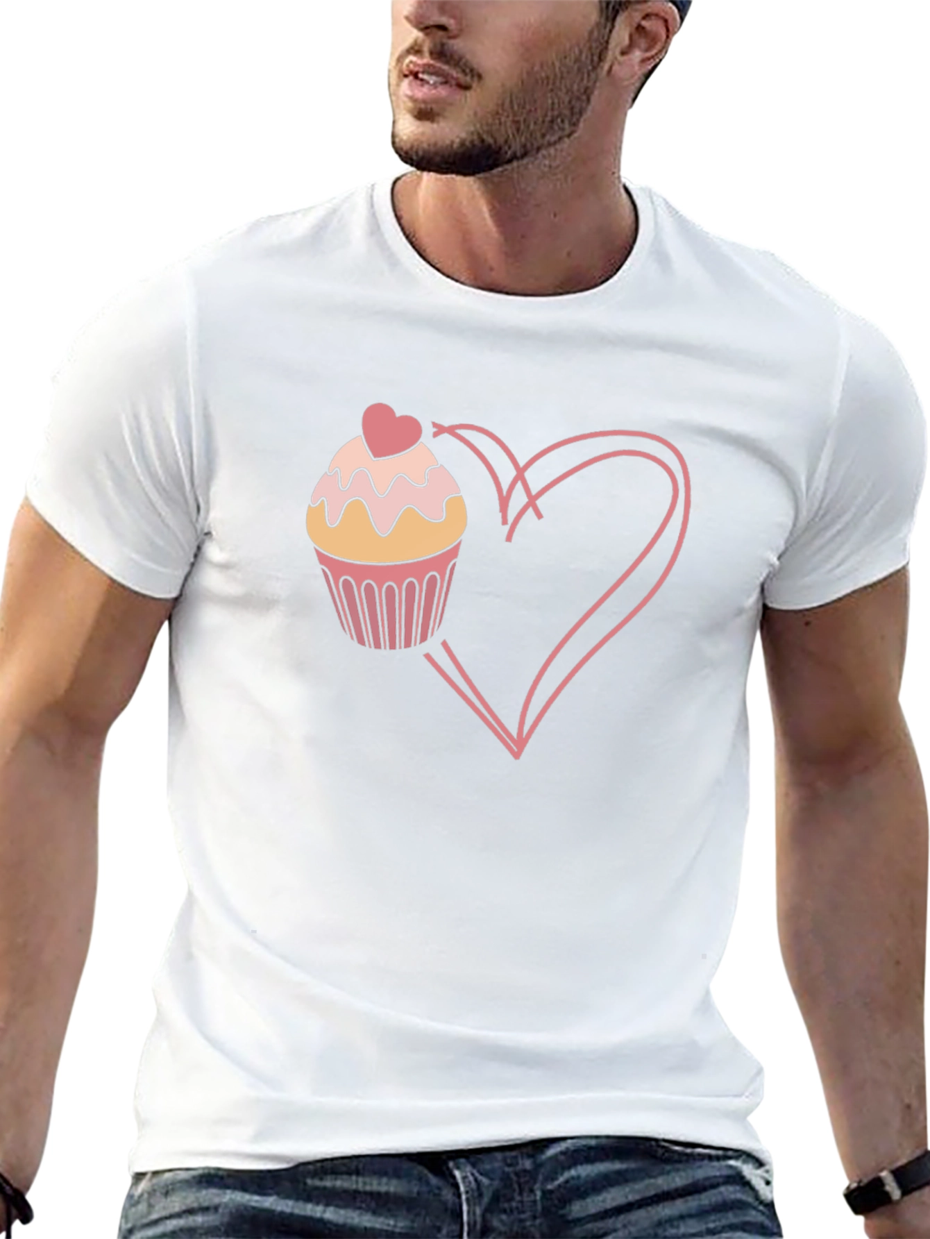 Cupcake Heart Graphic T-Shirt